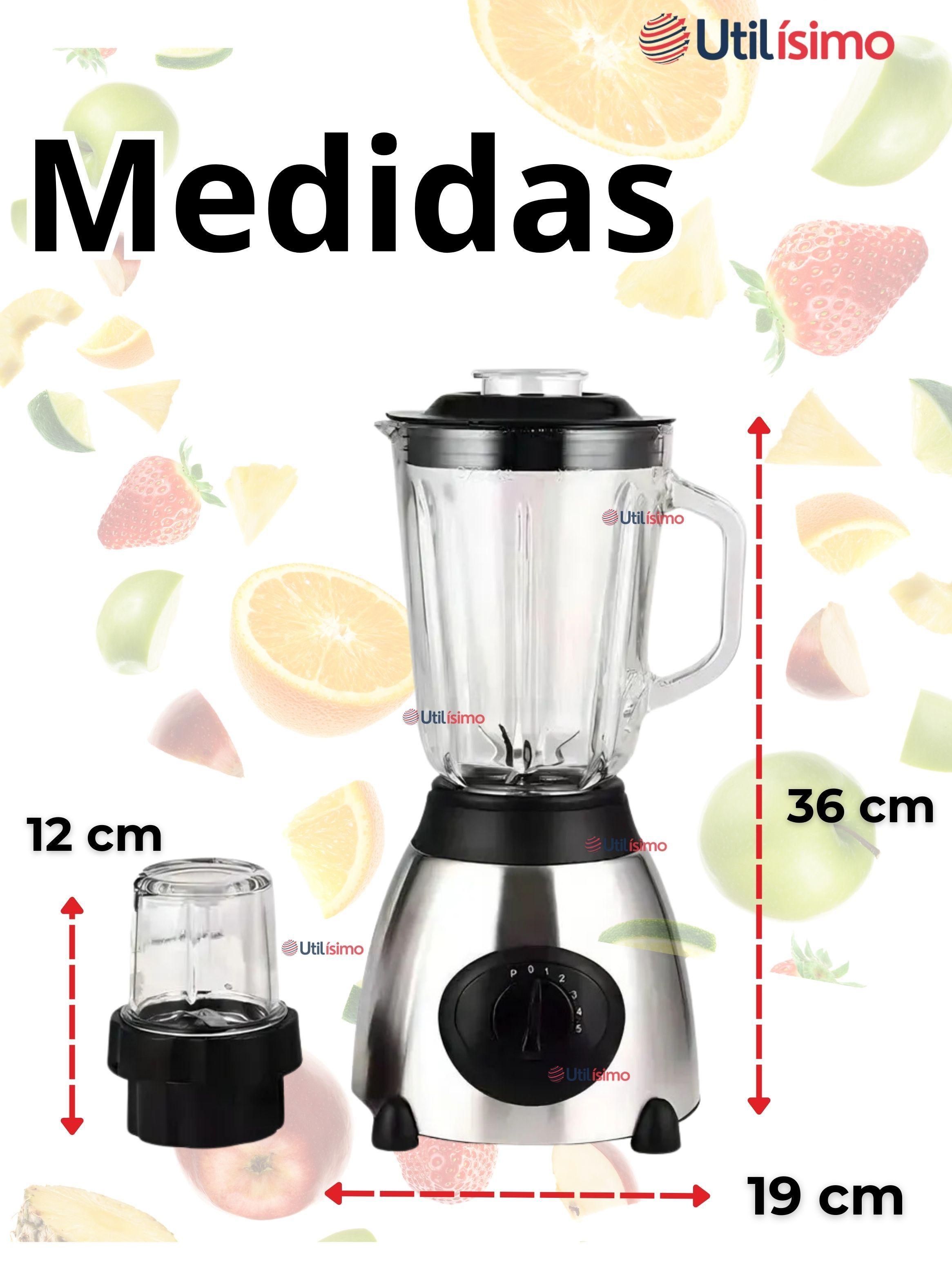 Licuadora Juguera Multifuncional 2 en 1 + Picadora 1000W potencia Jarra de Vidrio-2