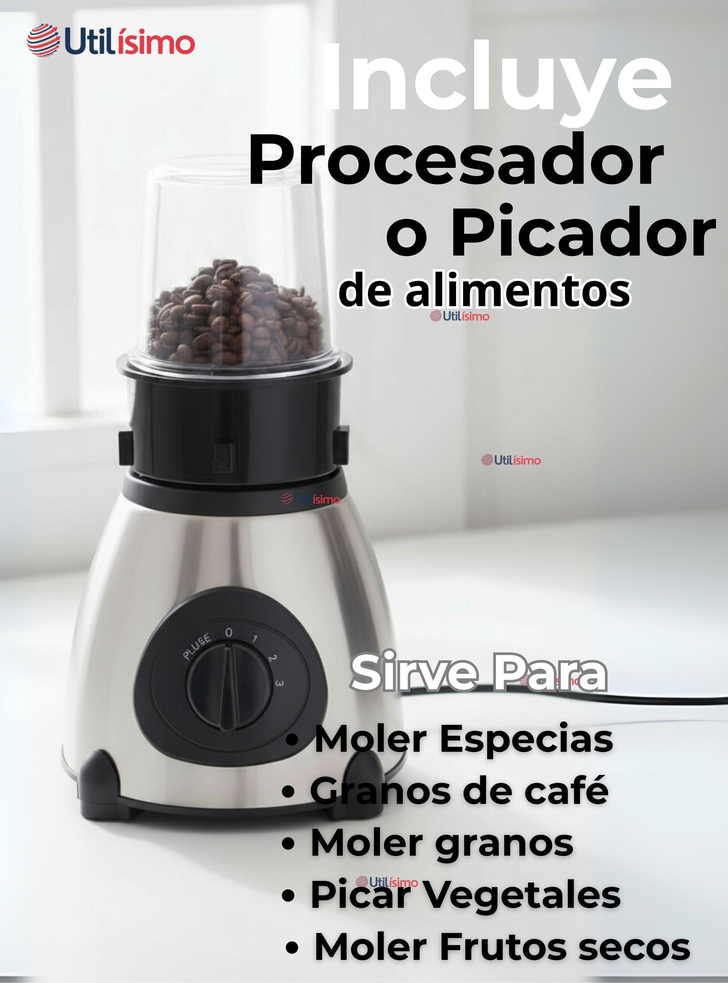 Licuadora Juguera Multifuncional 2 en 1 + Picadora 1000W potencia Jarra de Vidrio-3