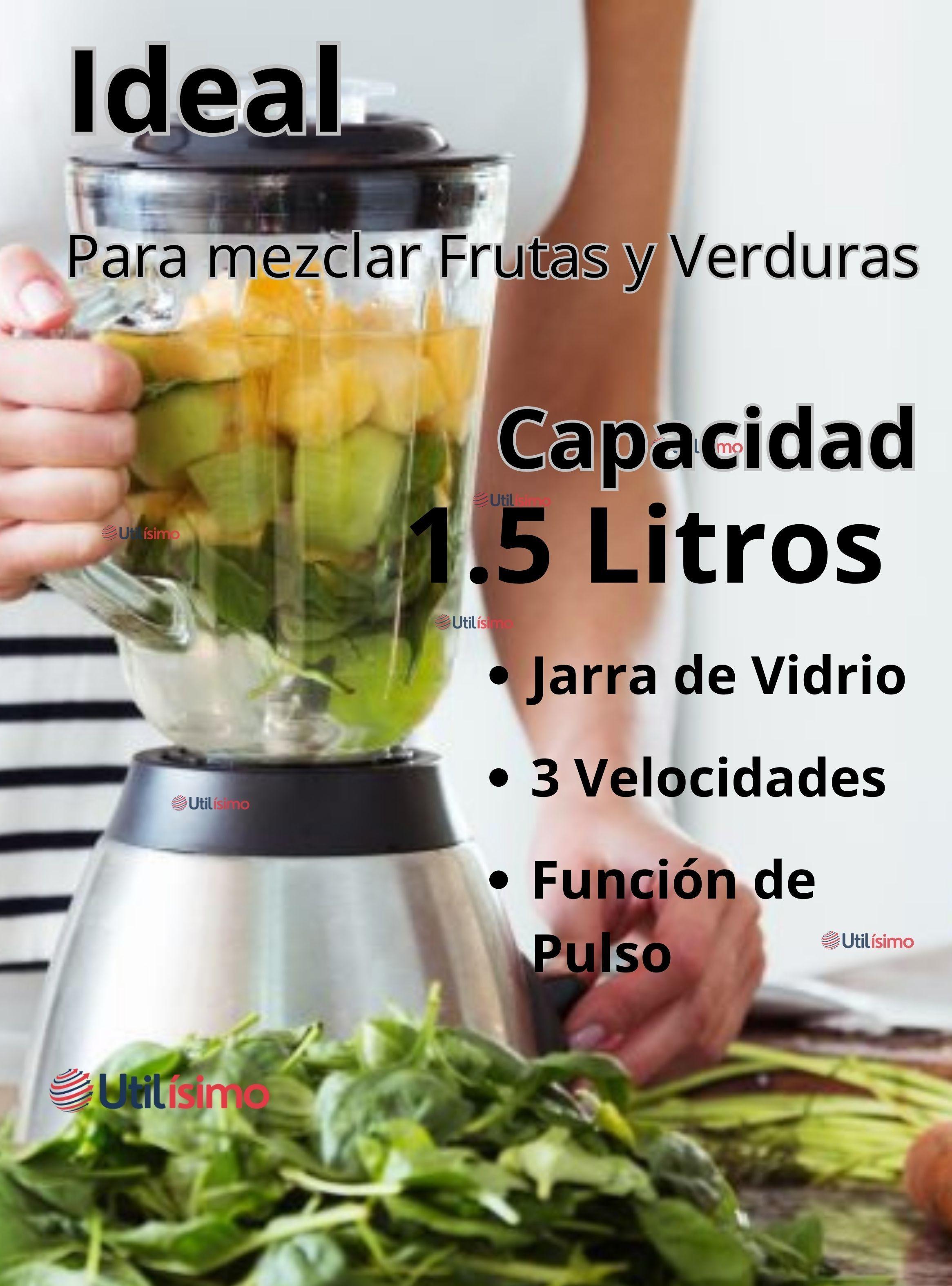 Licuadora Juguera Multifuncional 2 en 1 + Picadora 1000W potencia Jarra de Vidrio-4