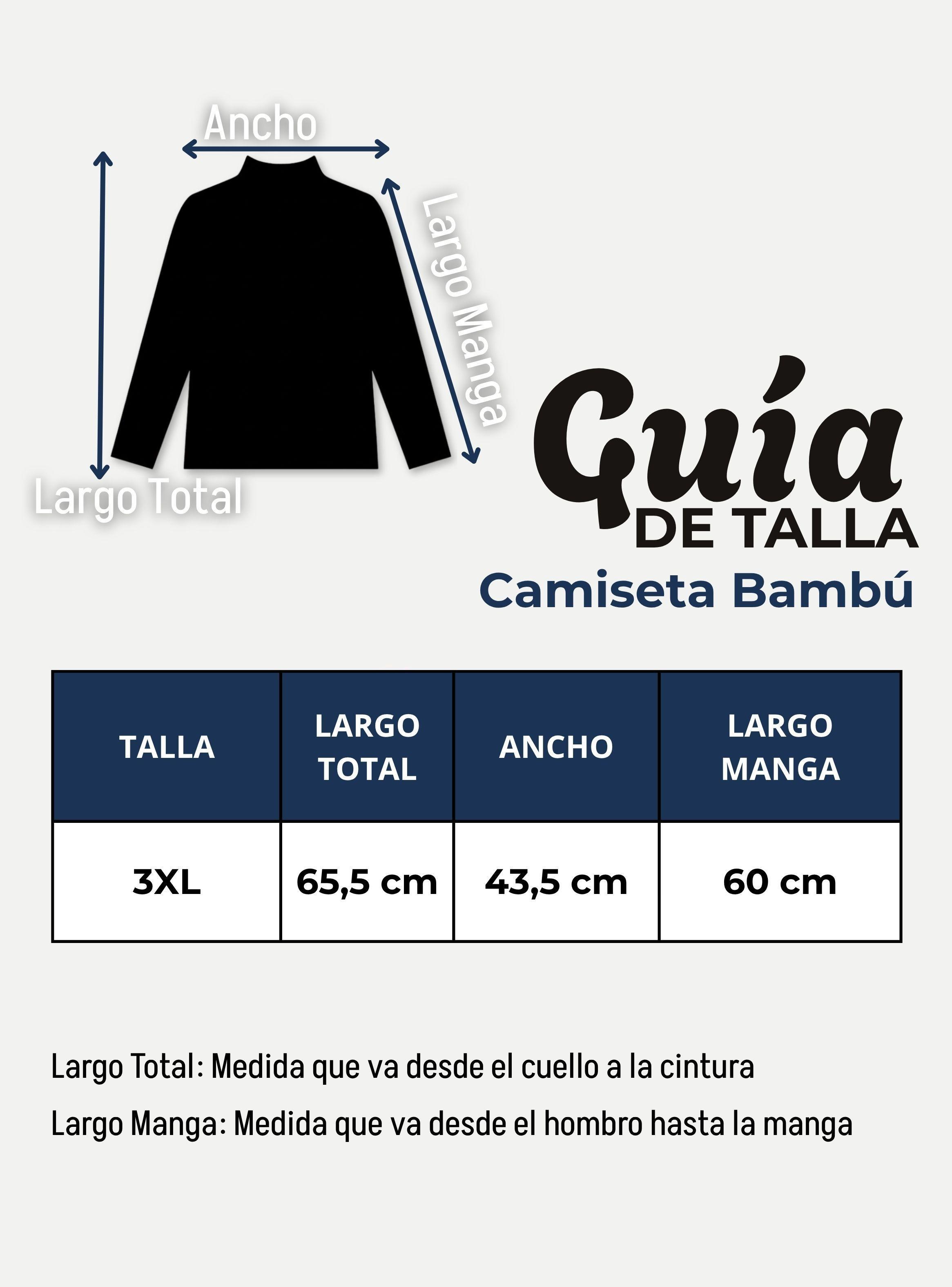 Camiseta Polera Bambú Primera Capa Cuello Beatle Manga Larga Blanco y Negro-3