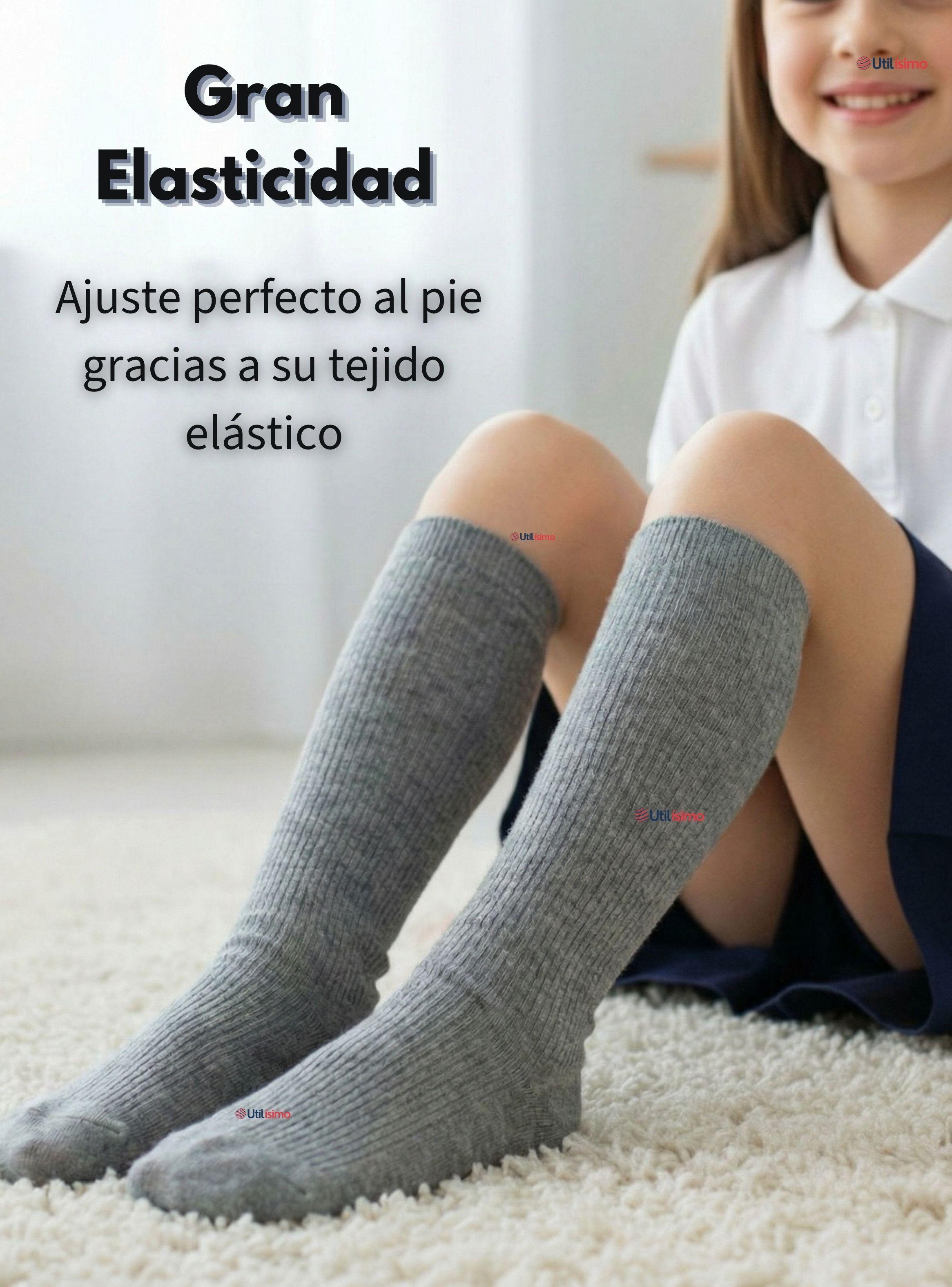Pack 3 Calcetines Escolares Largo Acrílico Color Gris Niñas-5