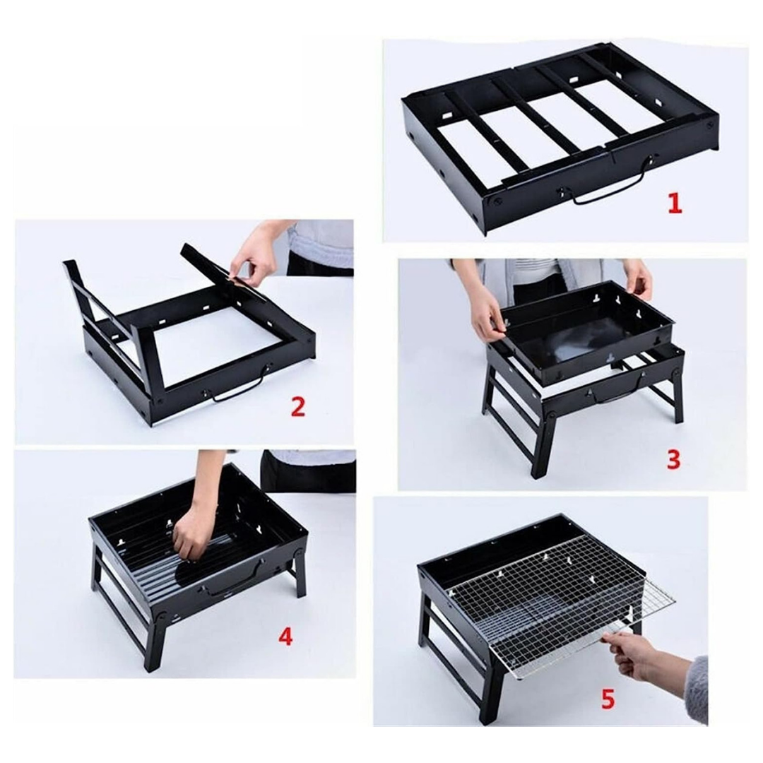 Mini Parrillera Plegable Portátil de Carbón-2