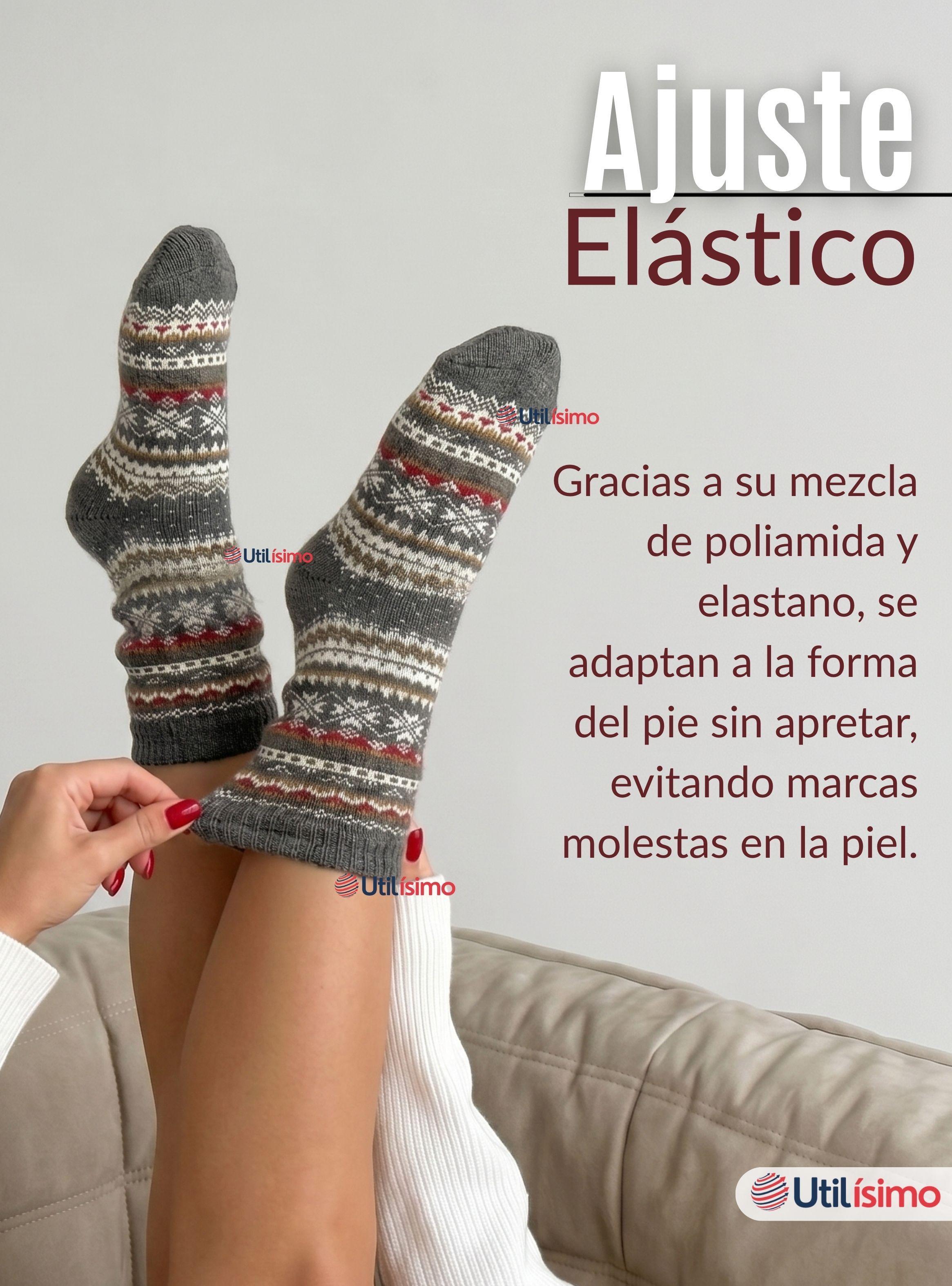 Pack 6 Calcetines Toalla Grueso Mujer Color Surtidos Frío Invierno-5