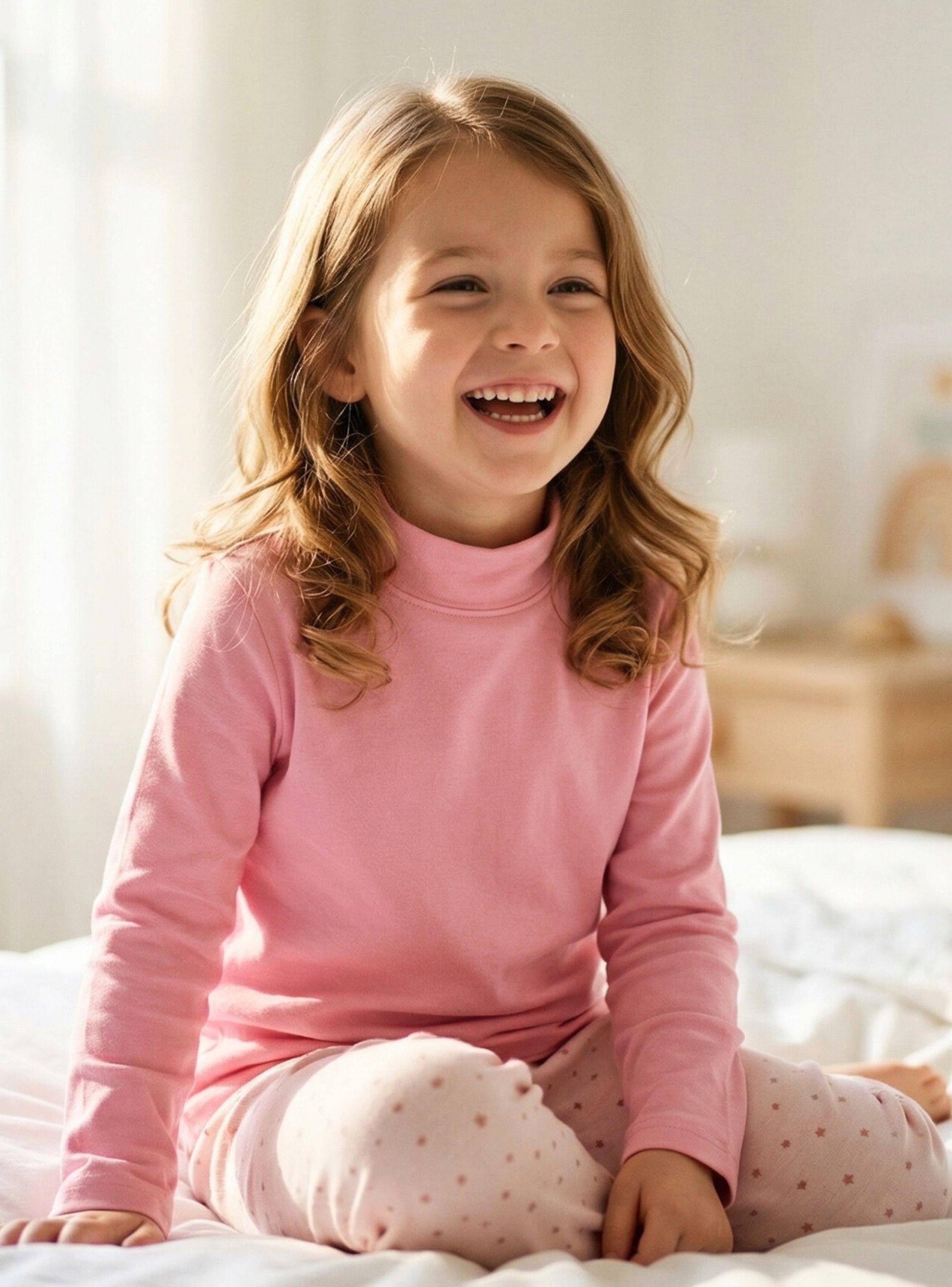 Pack 6 Poleras Camisetas Básica Bambú Beatle Primera Capa Manga Larga Niñas-0