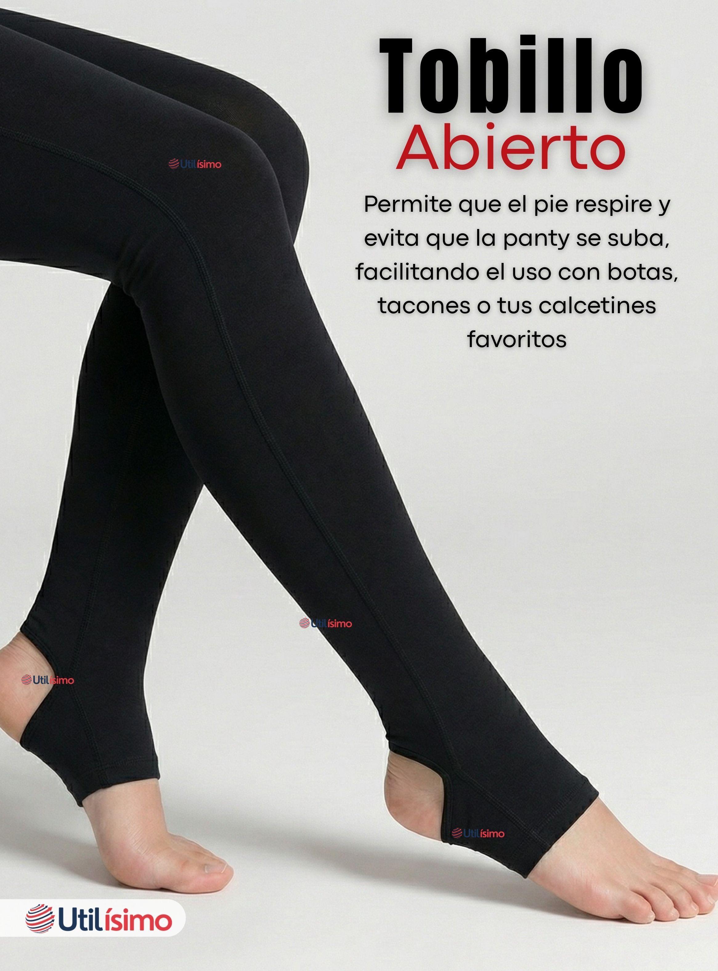 Pack 3 Calzas Mujer Panty Con Polar Térmica de Color Negra Chiporro-7