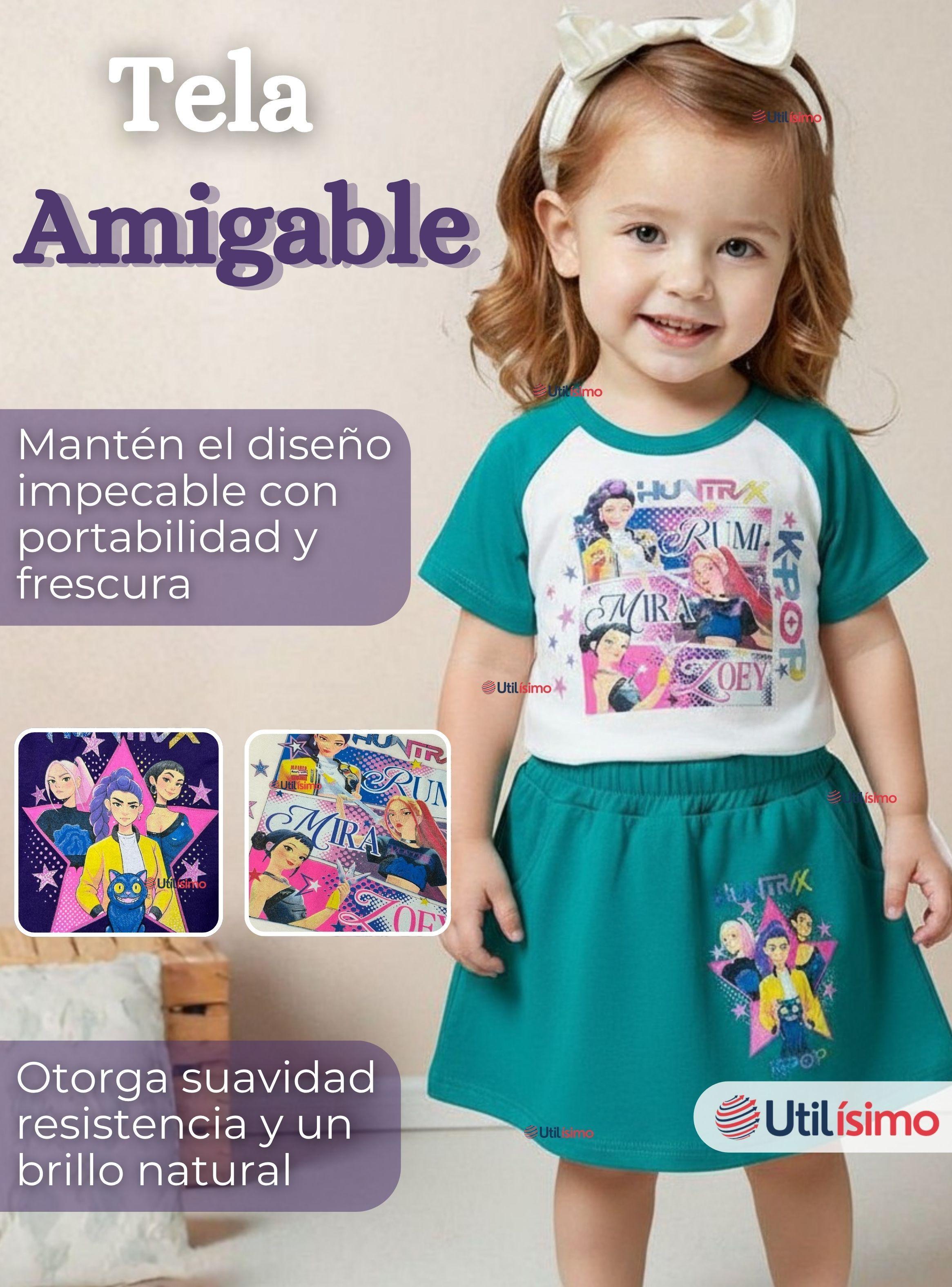 Conjunto Huntrix Algodón Crop Top Falda Short para Niña HUNTR/X Demon Hunters Rumi Mira Zoey-3