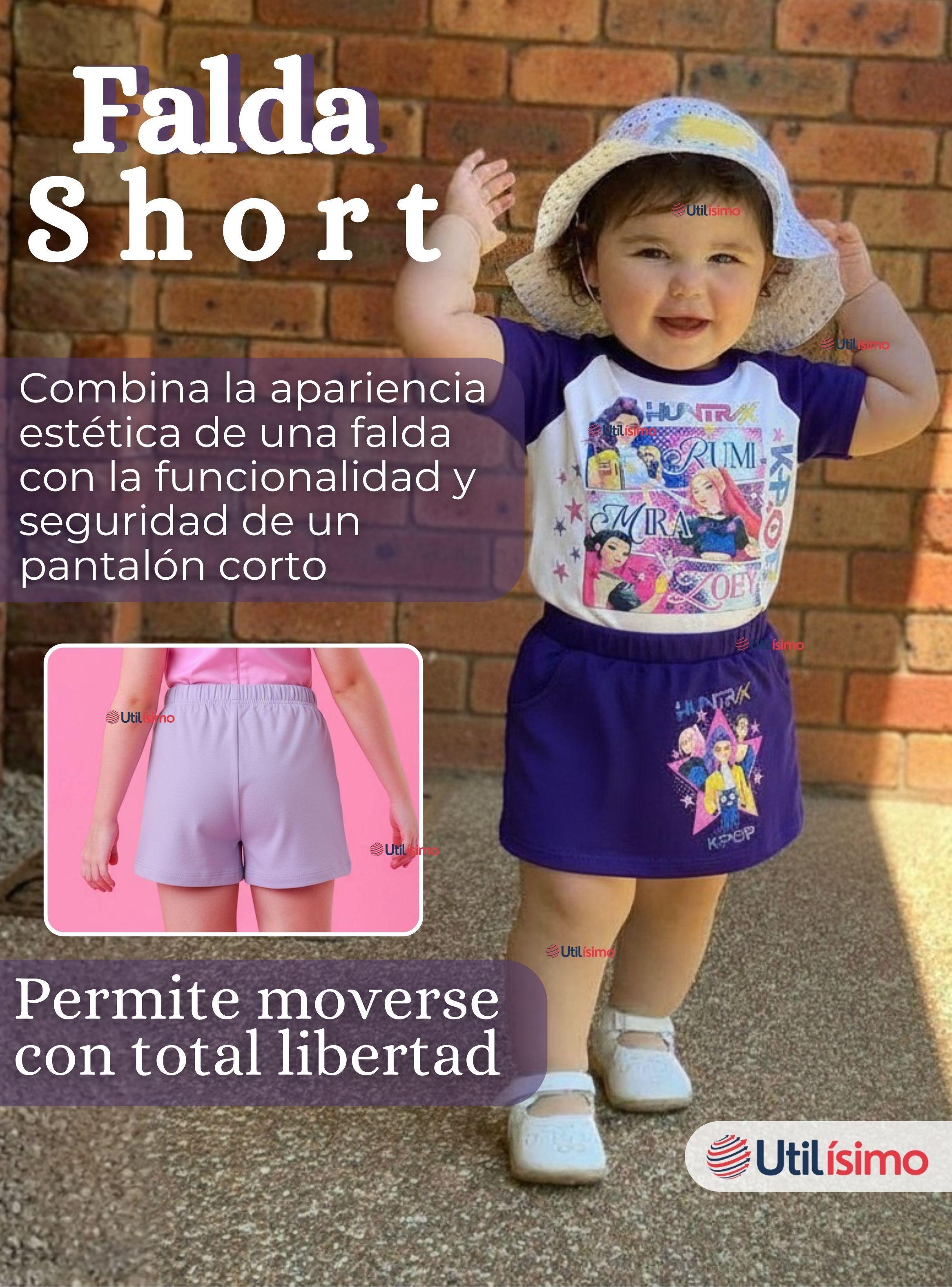 Conjunto Huntrix Algodón Crop Top Falda Short para Niña HUNTR/X Demon Hunters Rumi Mira Zoey-5