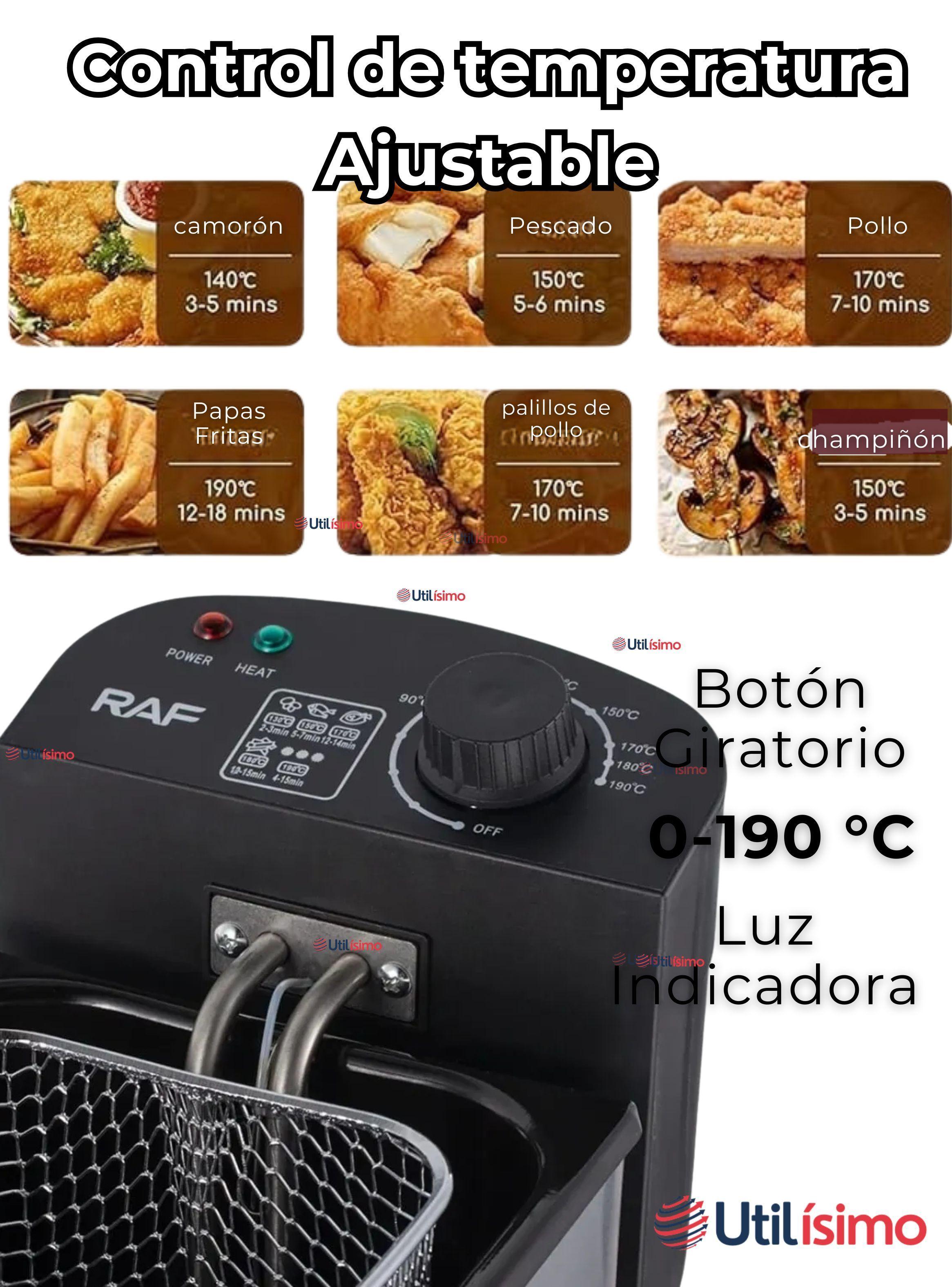 Freidora de Aceite 3L Eléctrica 2000W de Potencia Deep Fryer-6