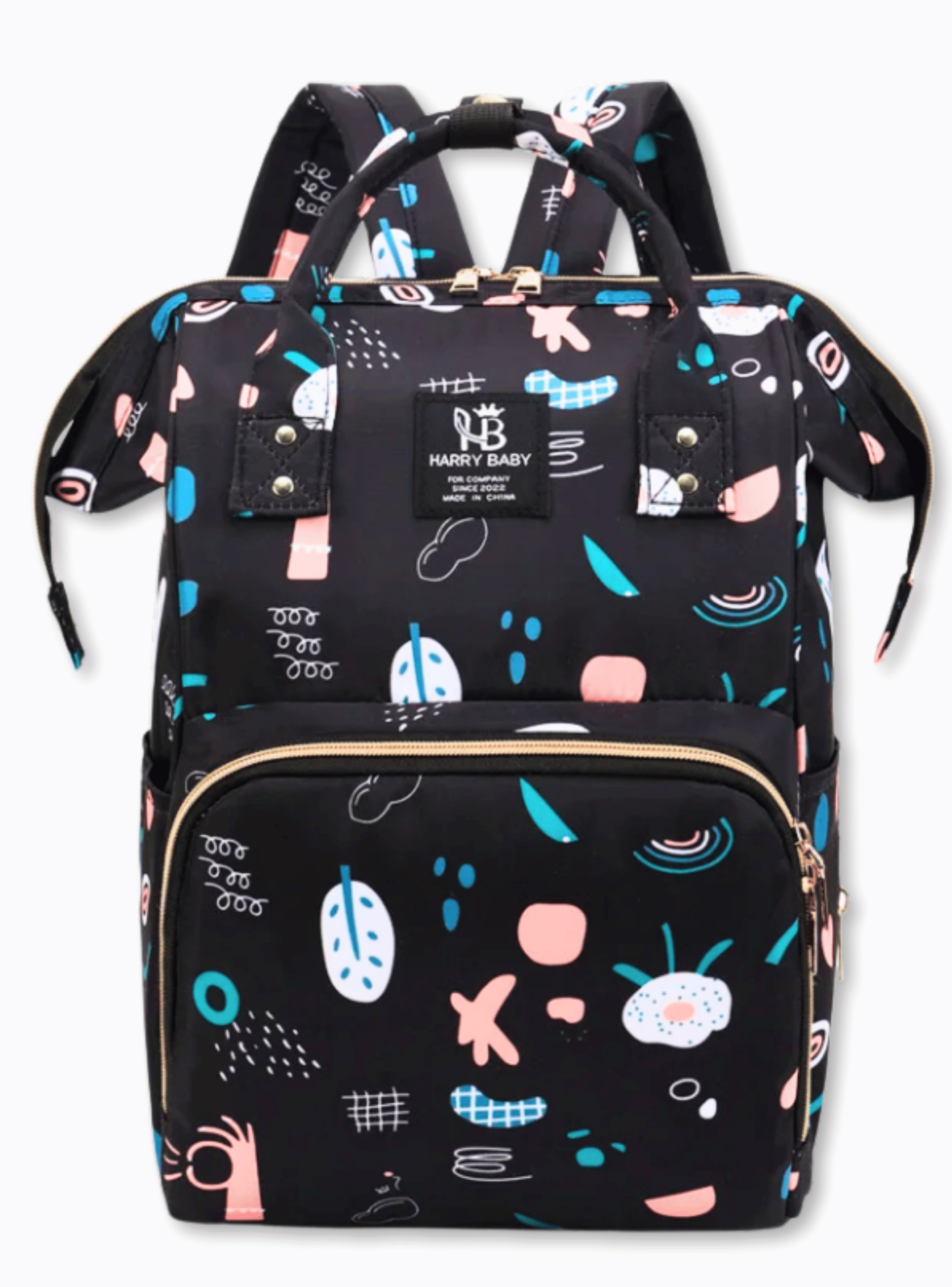 Mochila Maternal Oxford Bolso Pañalera Infantil Térmica e Impermeable Black-0