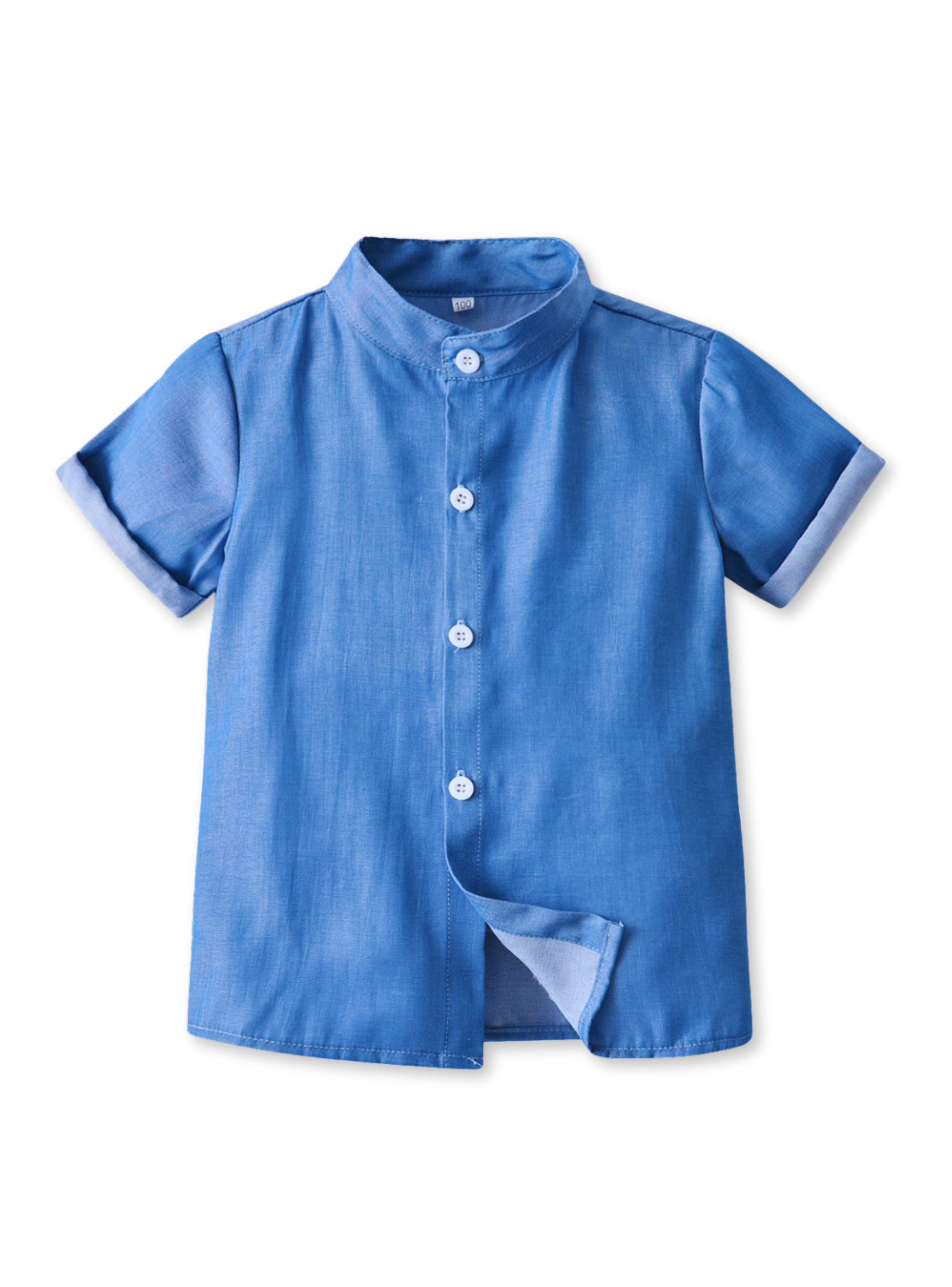 Conjunto de Vestir Niño Camisa Manga corta y Pantalón corto 9 meses a 4 años Blue Set-6