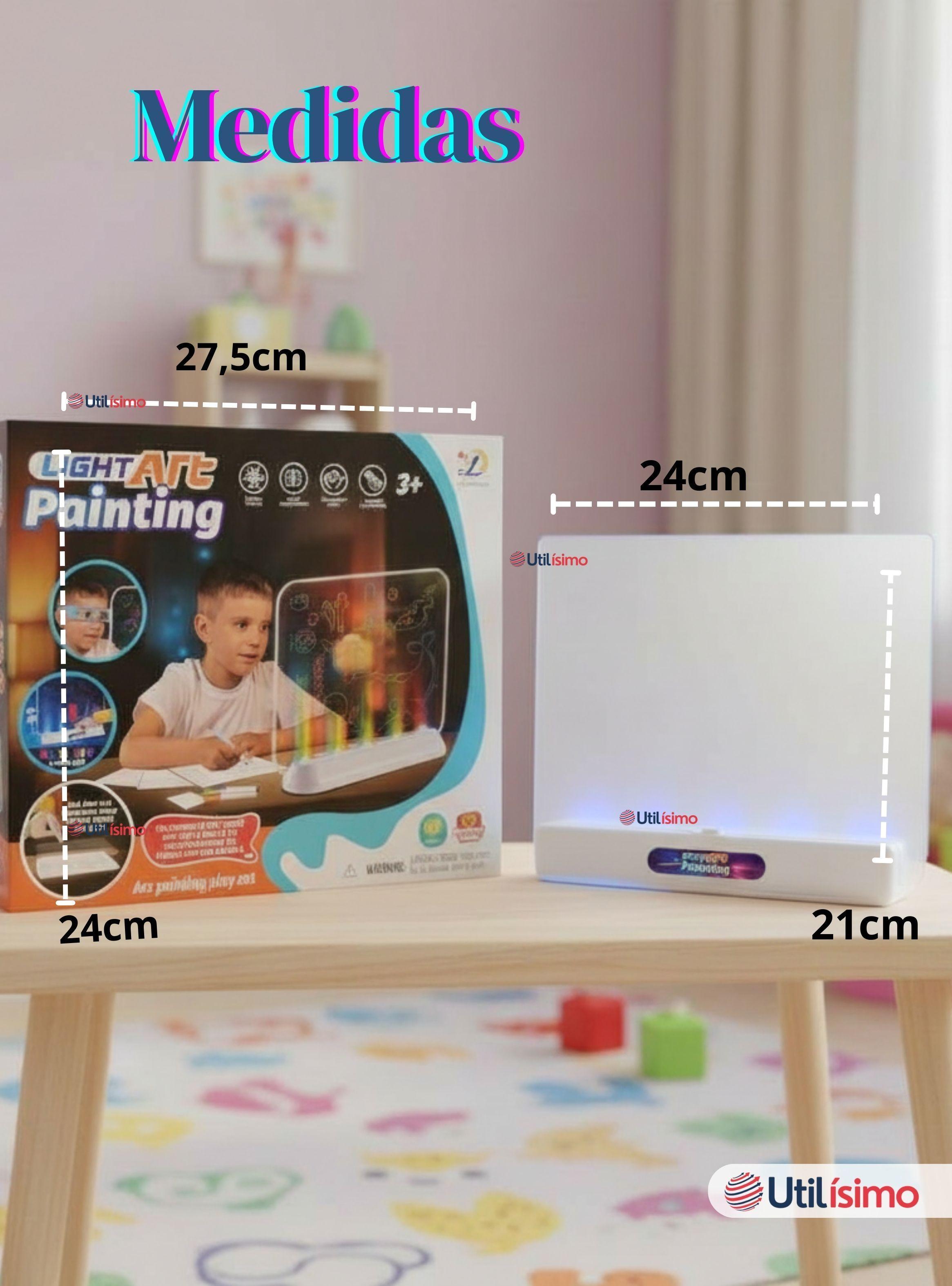 Pizarra Mágica con Luz Led 3D Niño o Niña con Plantillas de Dibujos y Accesorios -5