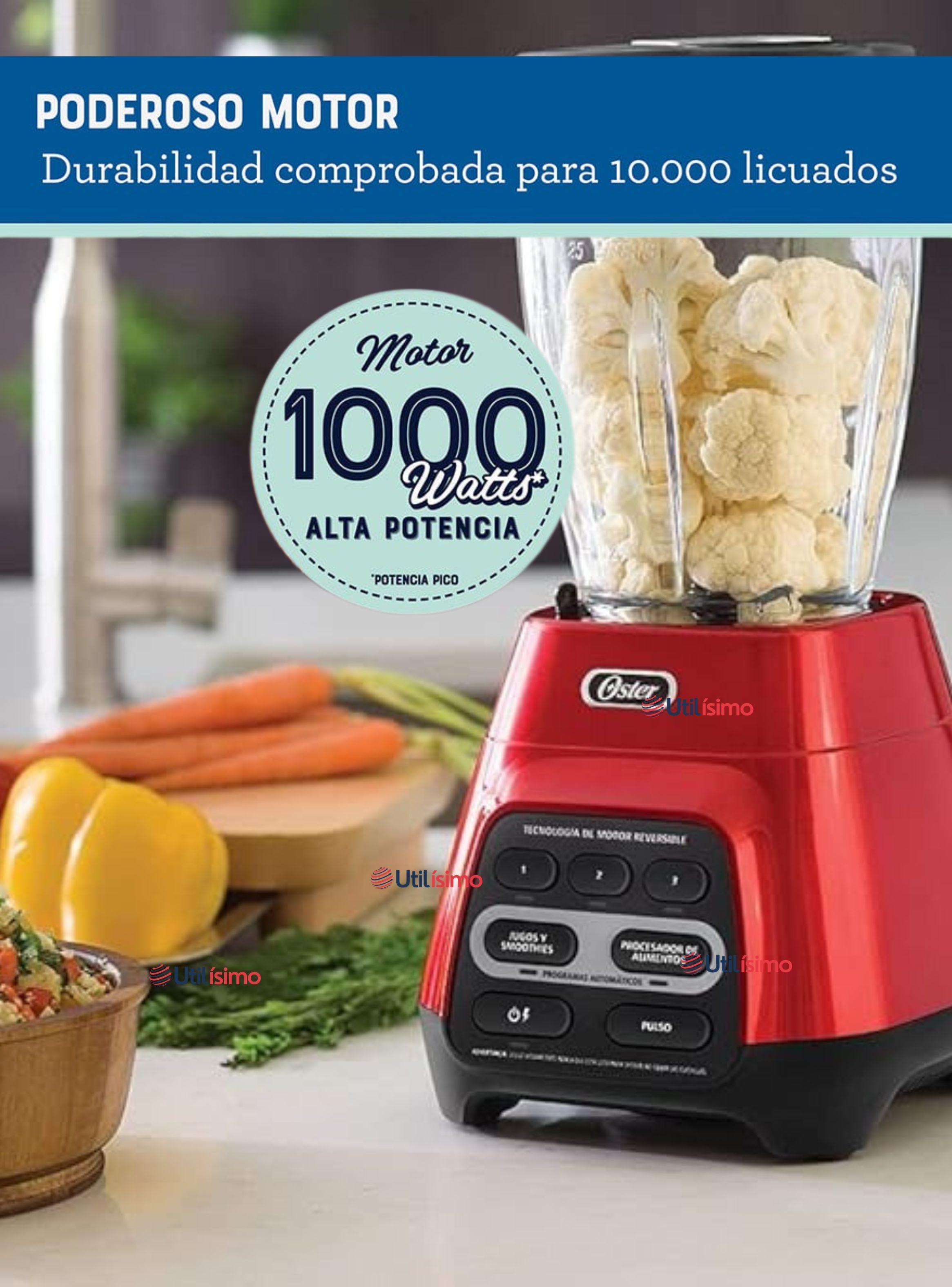Licuadora Oster® roja con programas automáticos, tecnología reversible y vaso Blend-N-Go -5