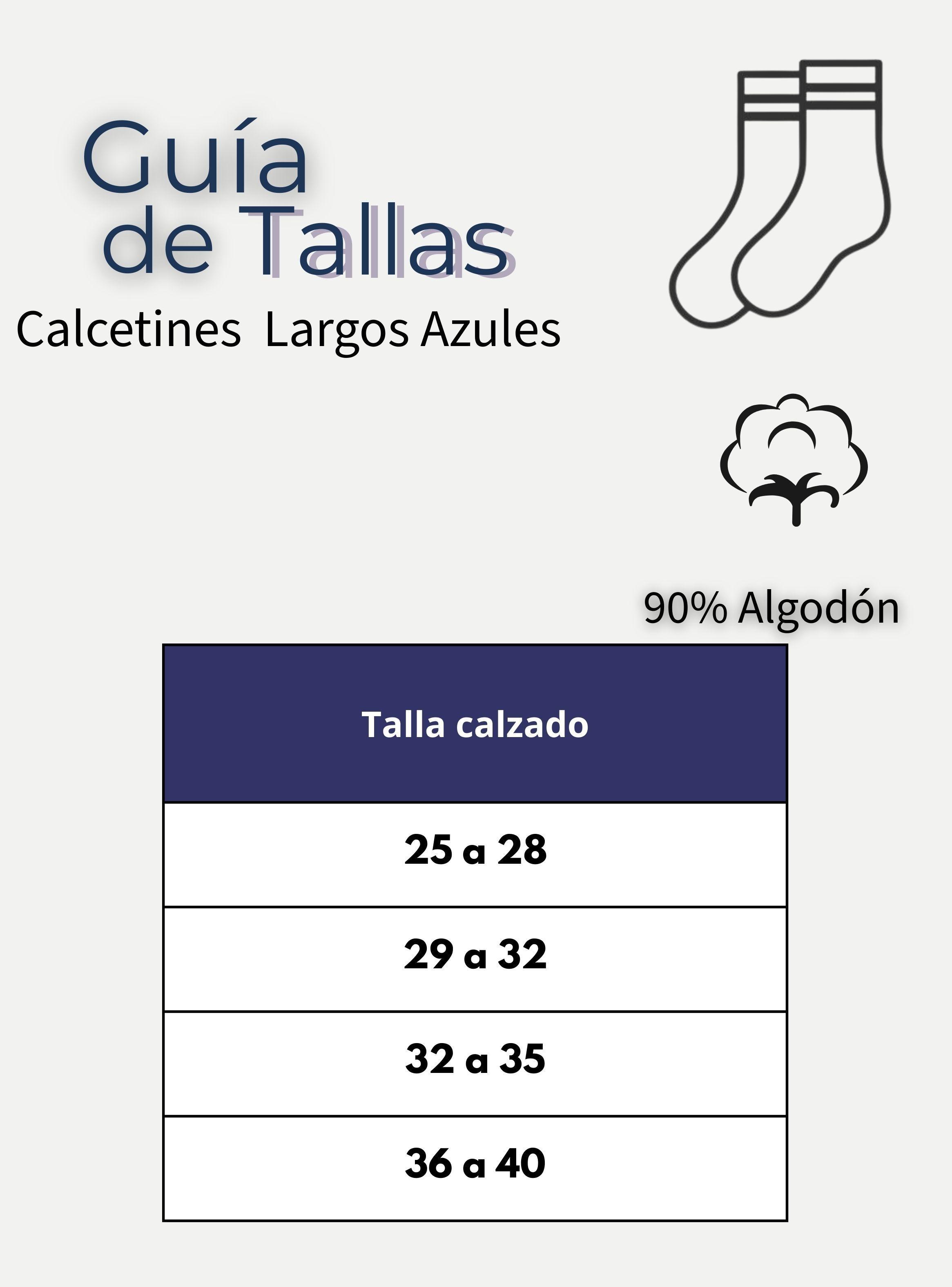 Calcetín Escolar Largo Algodón Azul Niñas-3