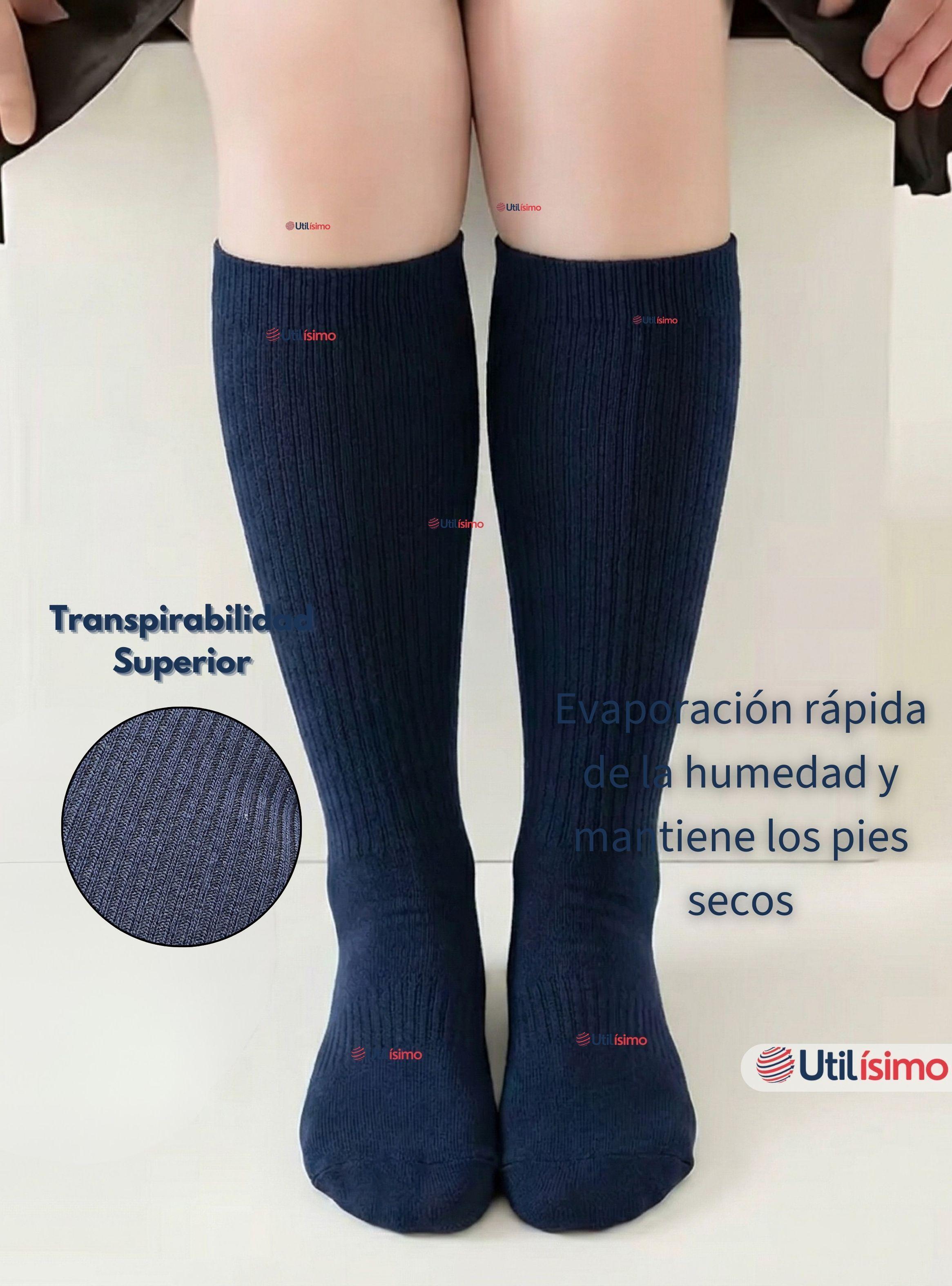 Pack 6 Calcetines Escolares Largo Acrílico Azul para Niñas-6