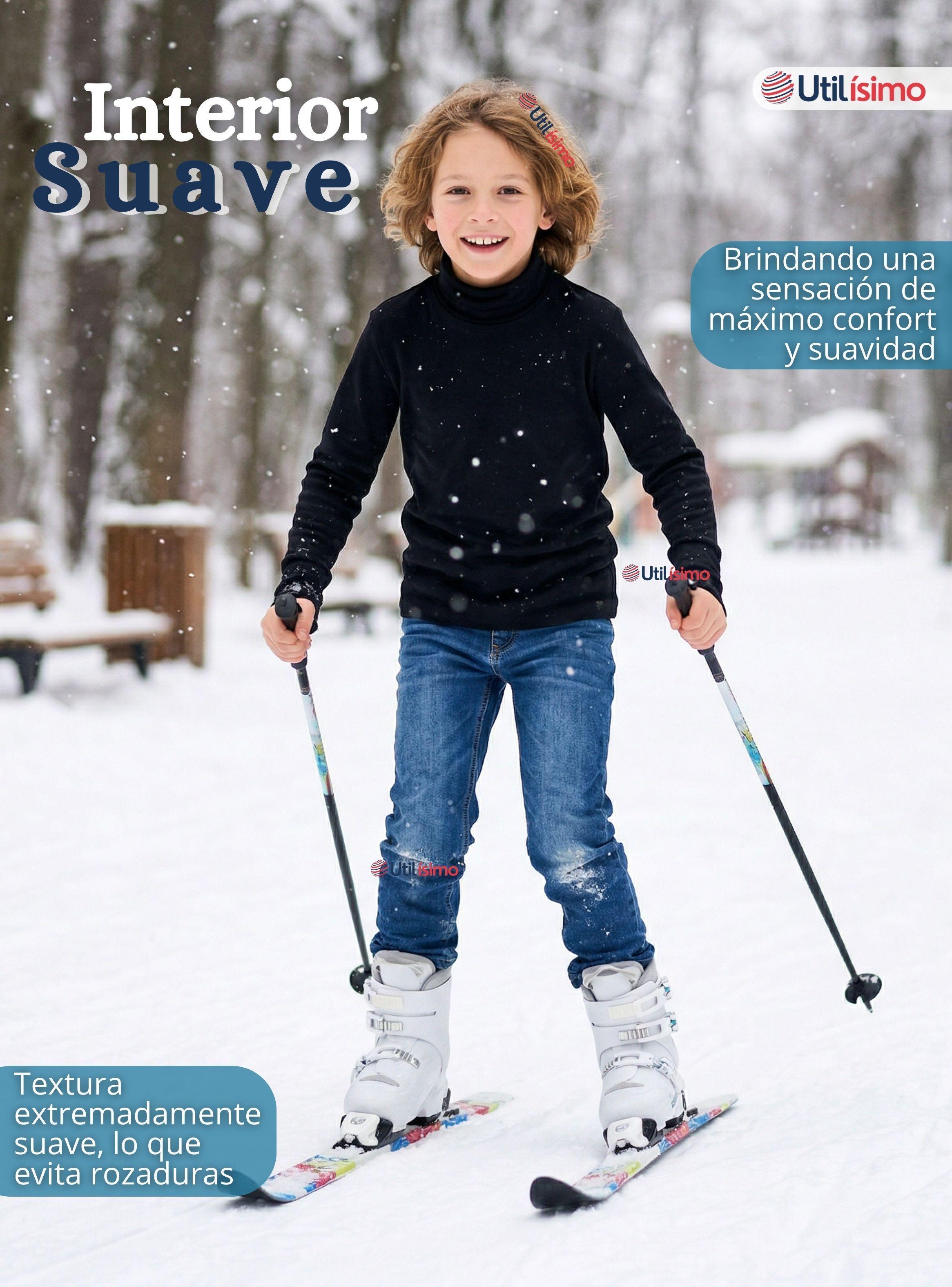 Polera Camiseta Polar Negra Primera Capa Beatle Manga Larga Niños-5