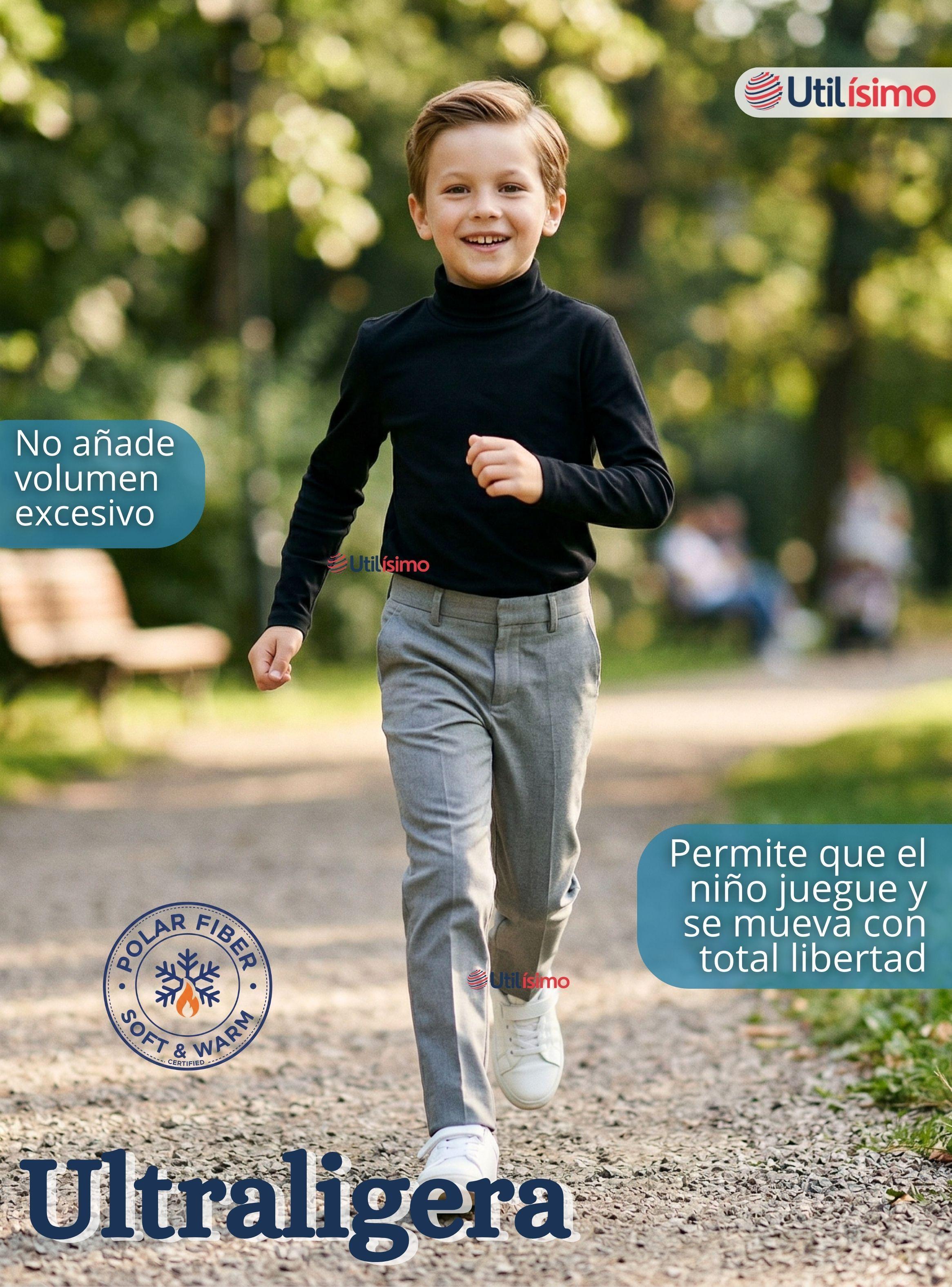 Polera Camiseta Polar Negra Primera Capa Beatle Manga Larga Niños-7