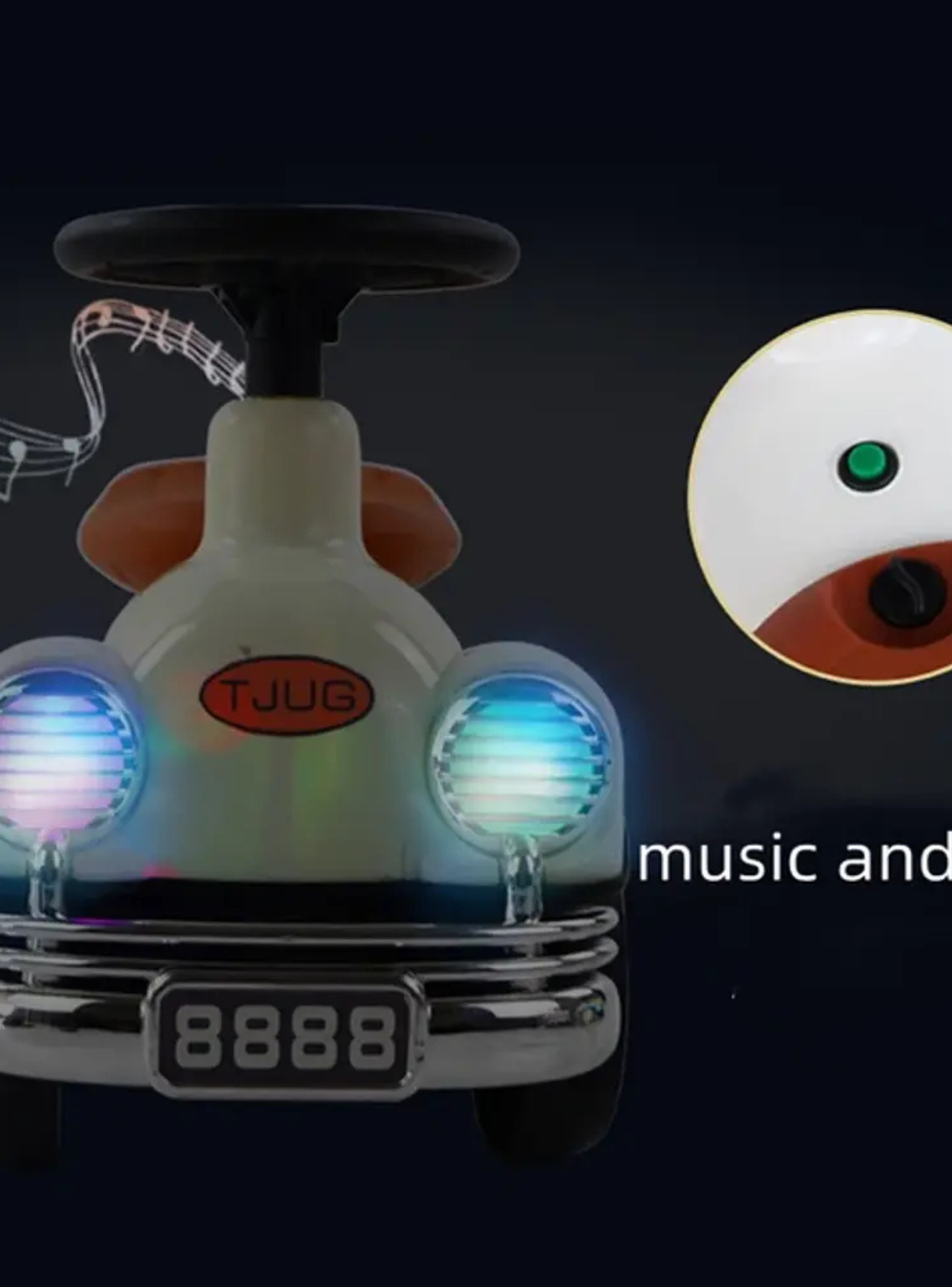 Scooter estilo coche con Luz y Sonido Bebé Niño de 1 a 3 años-4