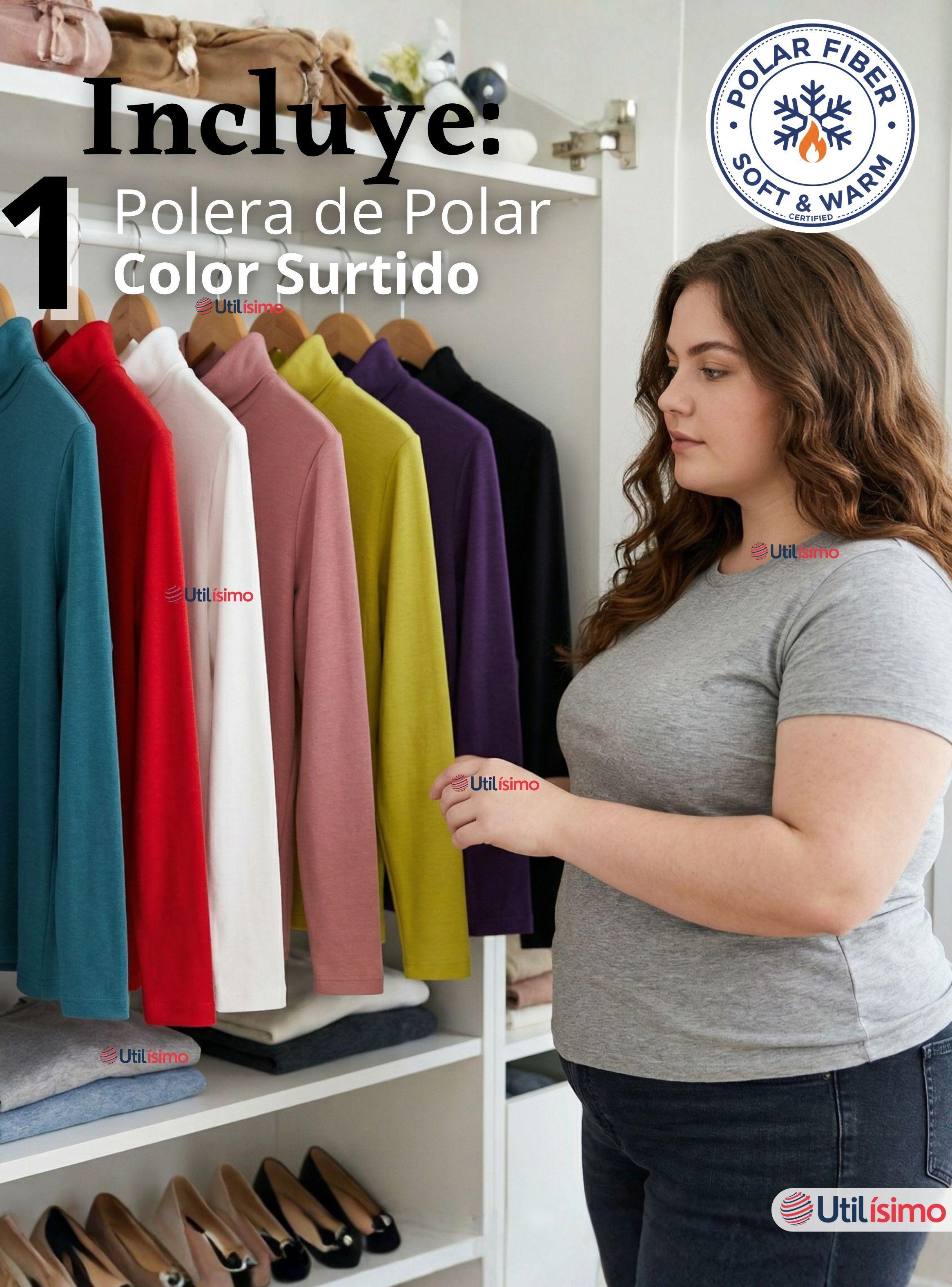 Camiseta Polera Polar Primera Capa Cuello Beatle Manga Larga Colores Surtidos de Mujer-2