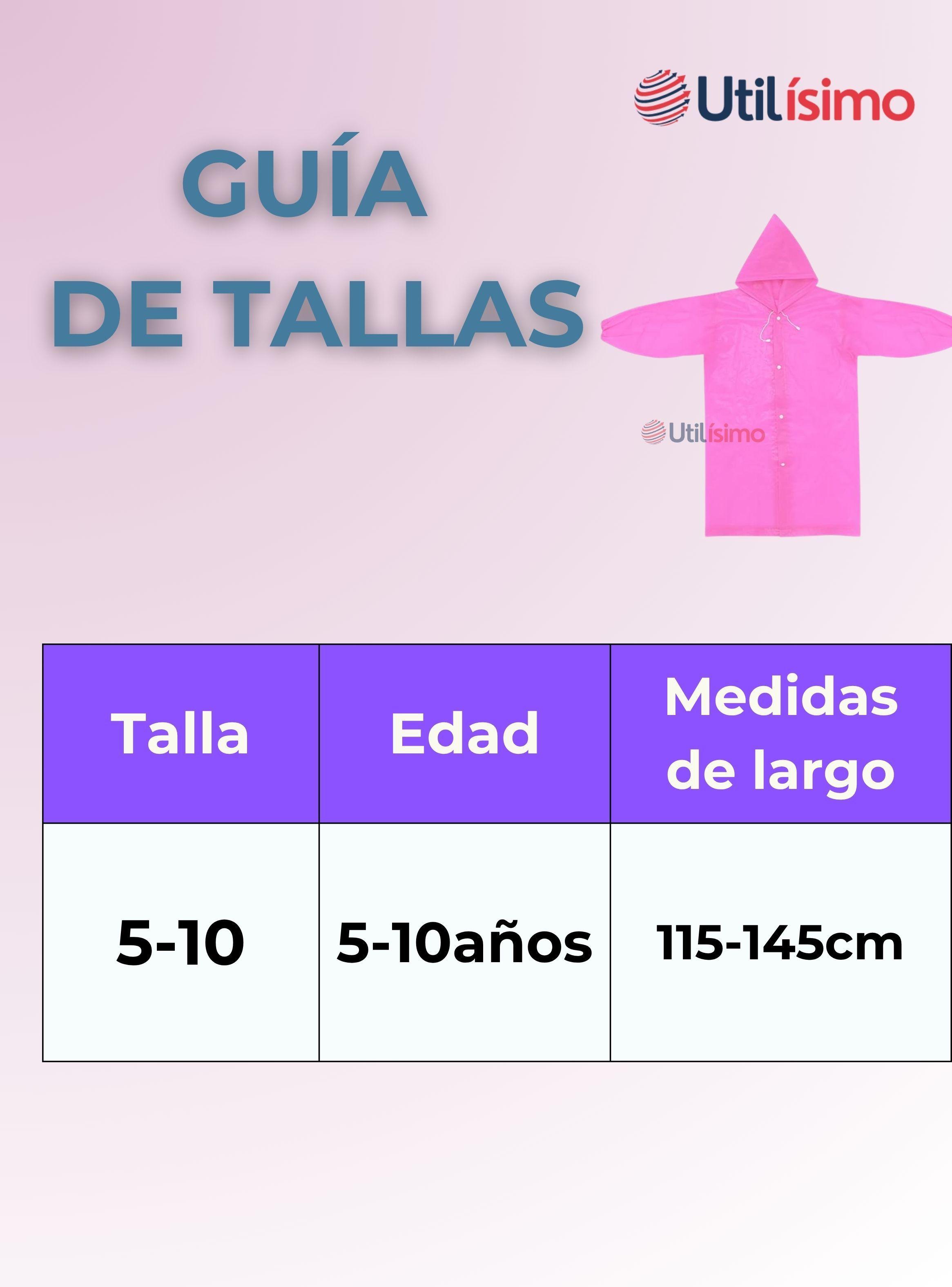 Poncho Impermeable Niñas Tira Reflectante Rosado-2