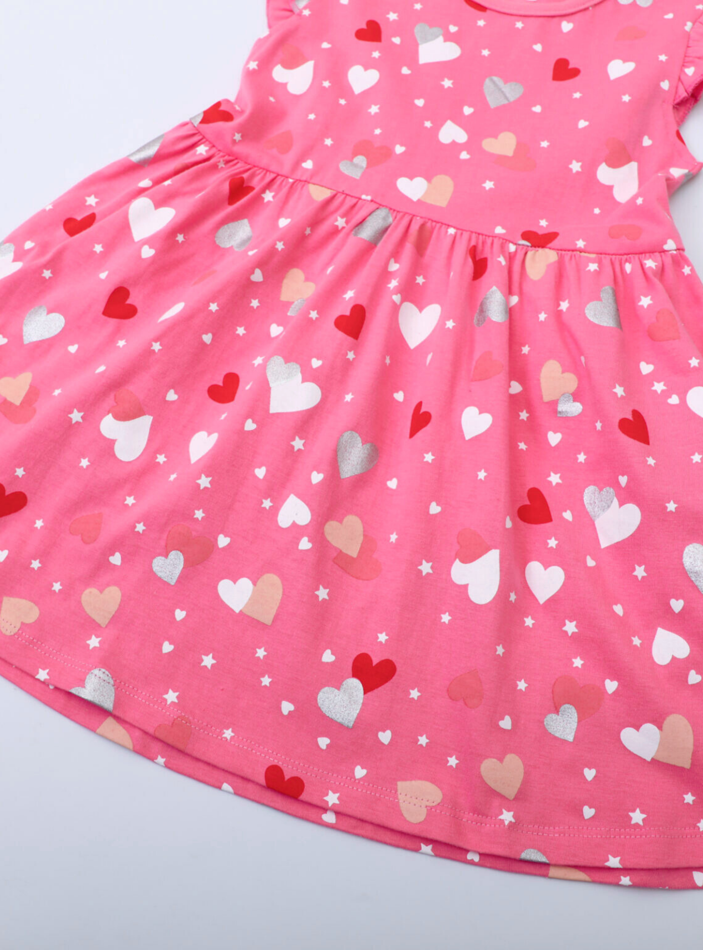 Vestido Manga Corta Niña Estampado Dulce Corazones-4