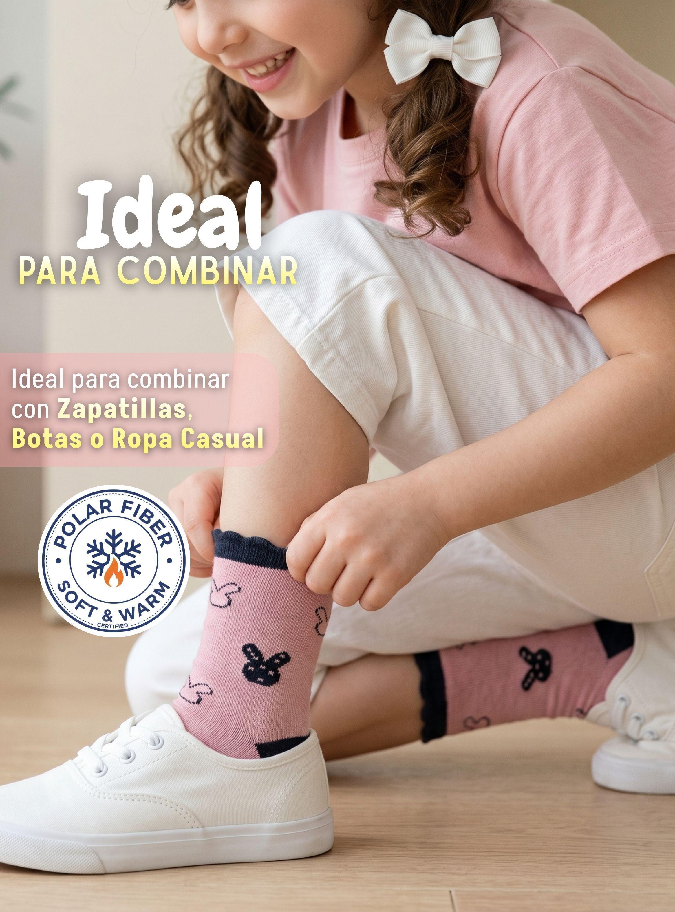 Pack 2 Pares Calcetines Niña Toalla Térmicos Suaves Colores Surtidos-7