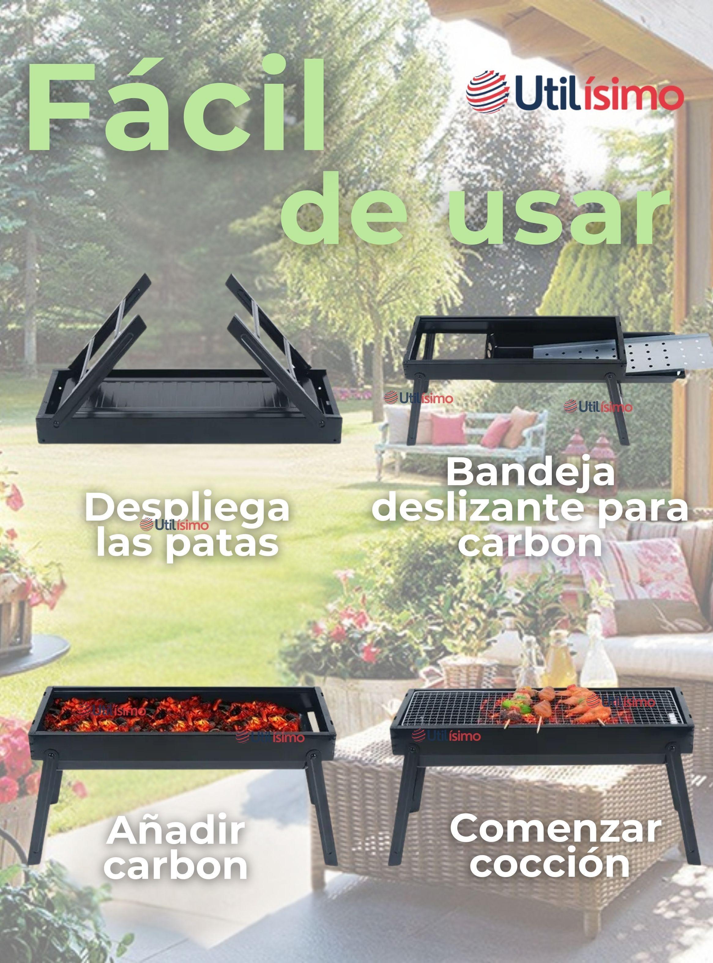 Mini Parrillera De Carbón Plegable Portátil de Acero Camping -3