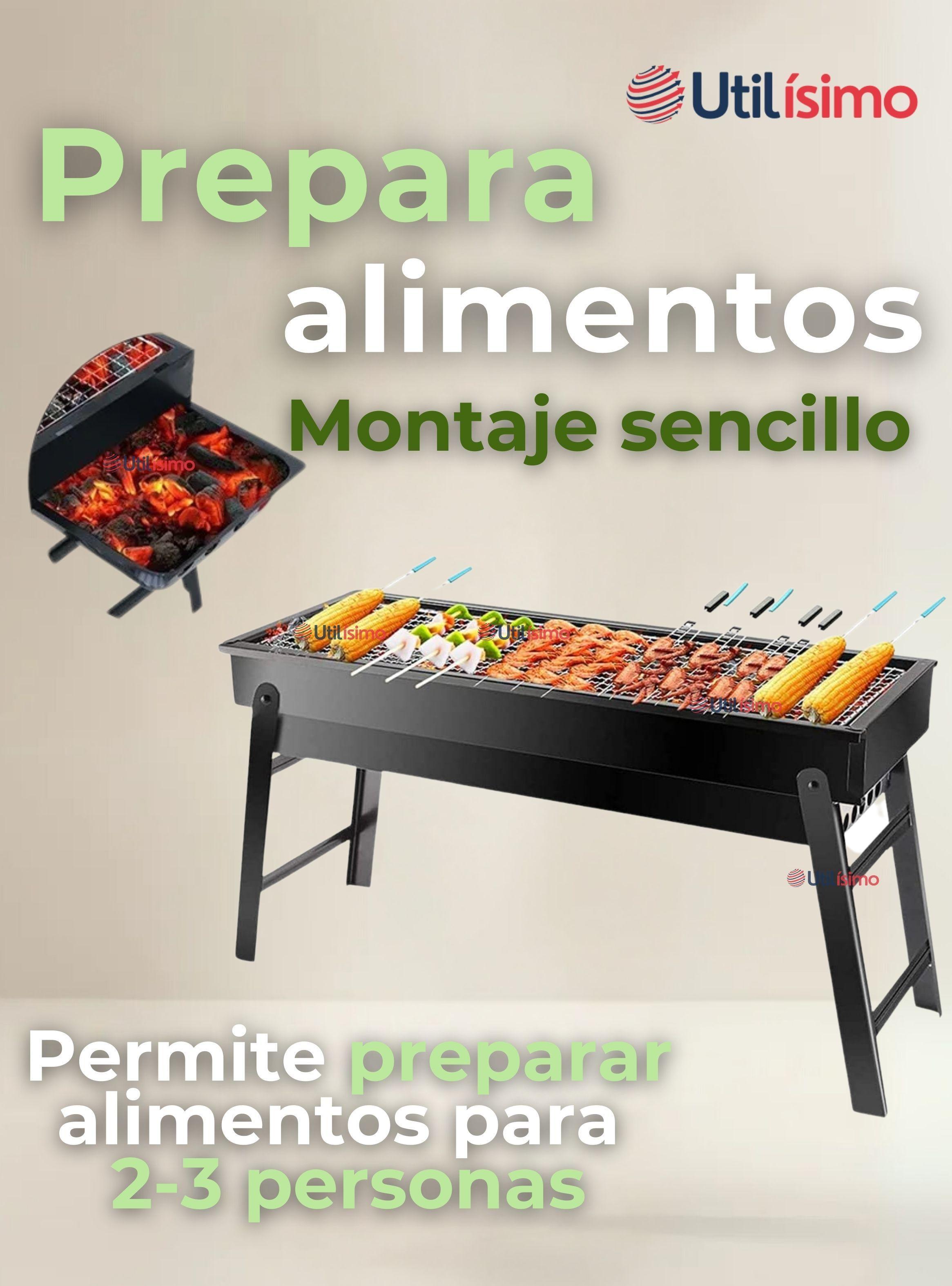 Mini Parrillera De Carbón Plegable Portátil de Acero Camping -5
