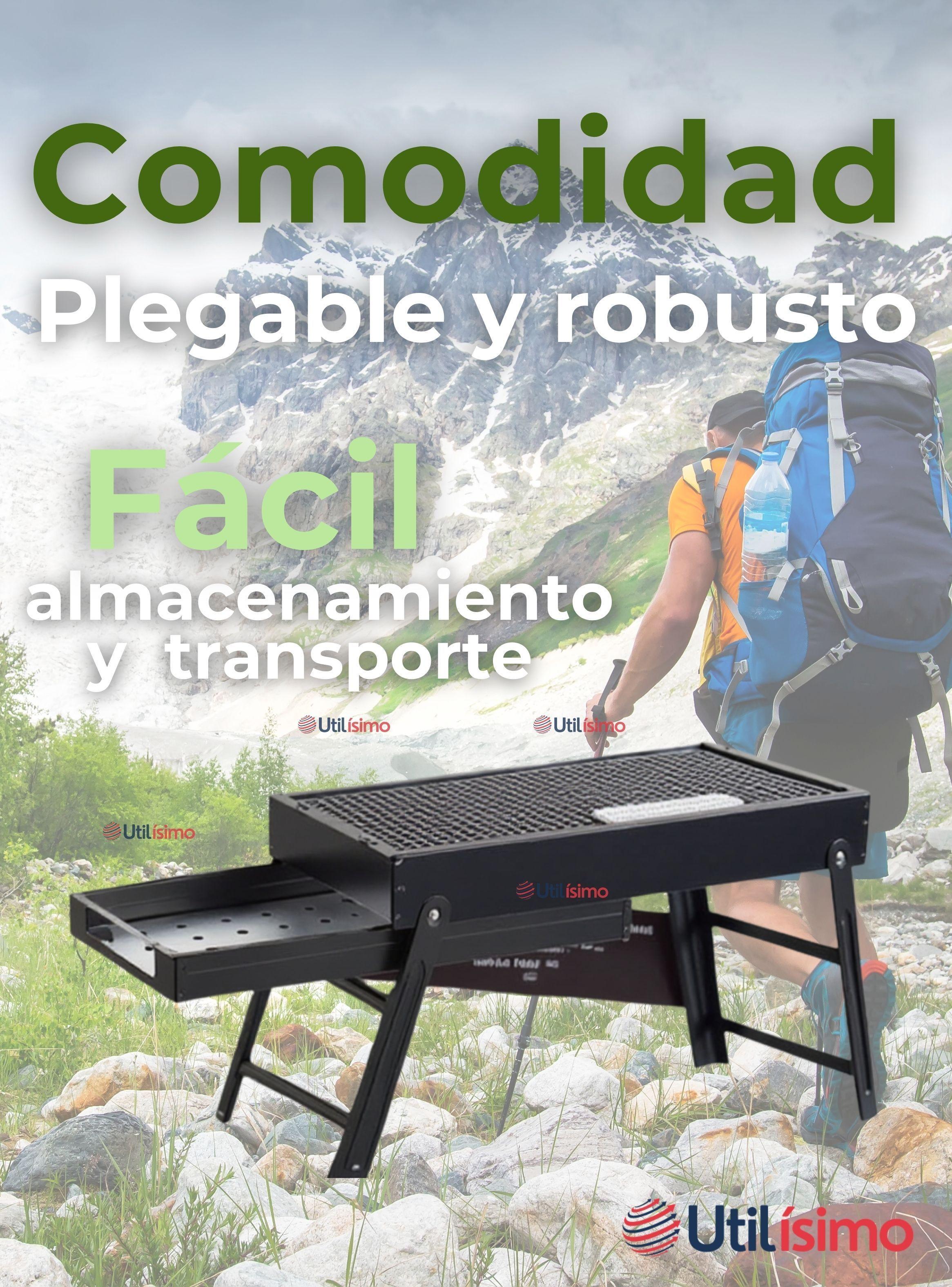 Mini Parrillera De Carbón Plegable Portátil de Acero Camping -7
