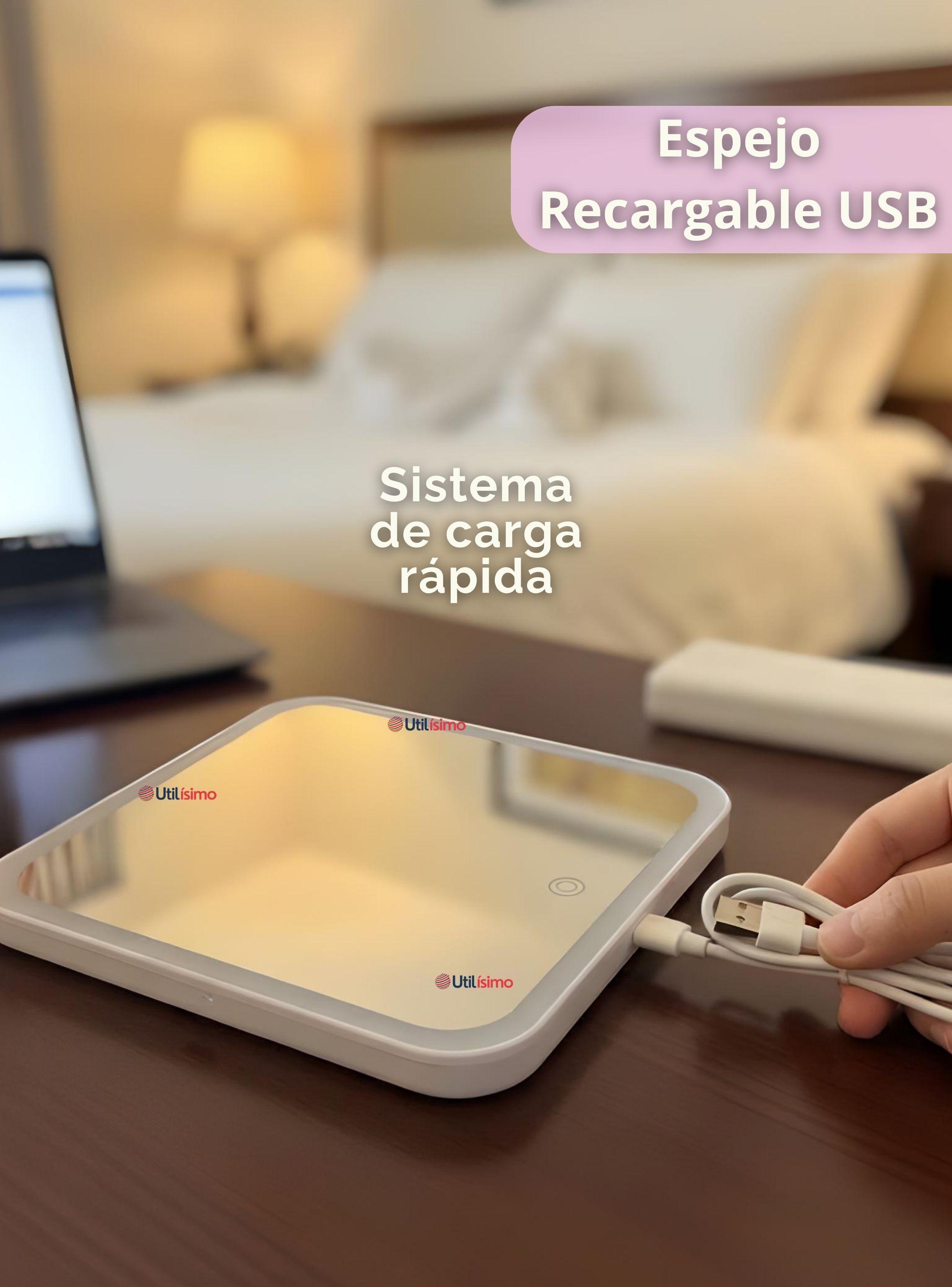 Estuche Maquillaje 2 en 1 Bolso Cosmetiquero Espejo Con Luz Led Organizador Negro-6