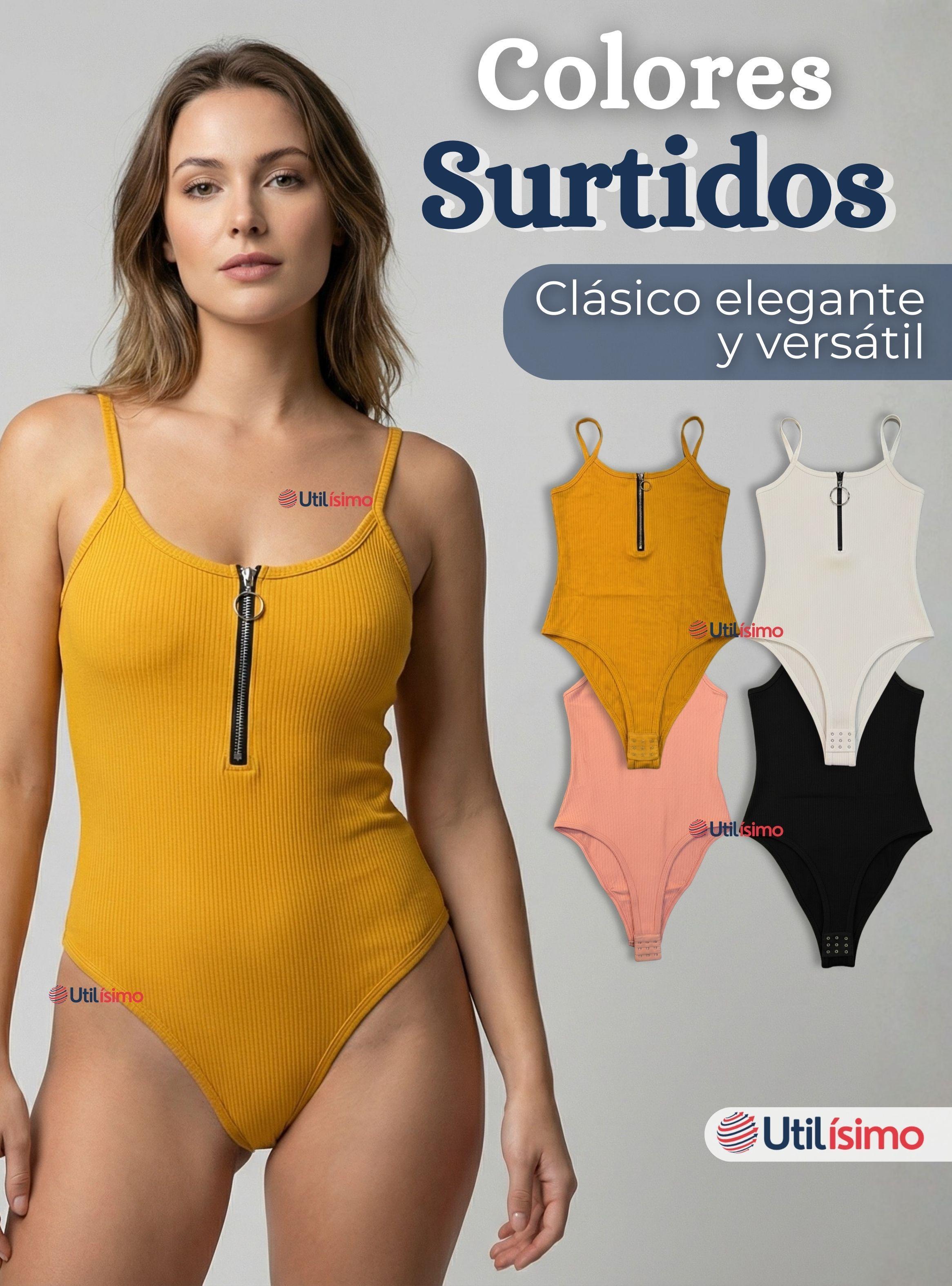 Pack 3 Bodys Con Cierre Delantero Sin Mangas Ligero Sutil de Colores Surtidos Mujer-1