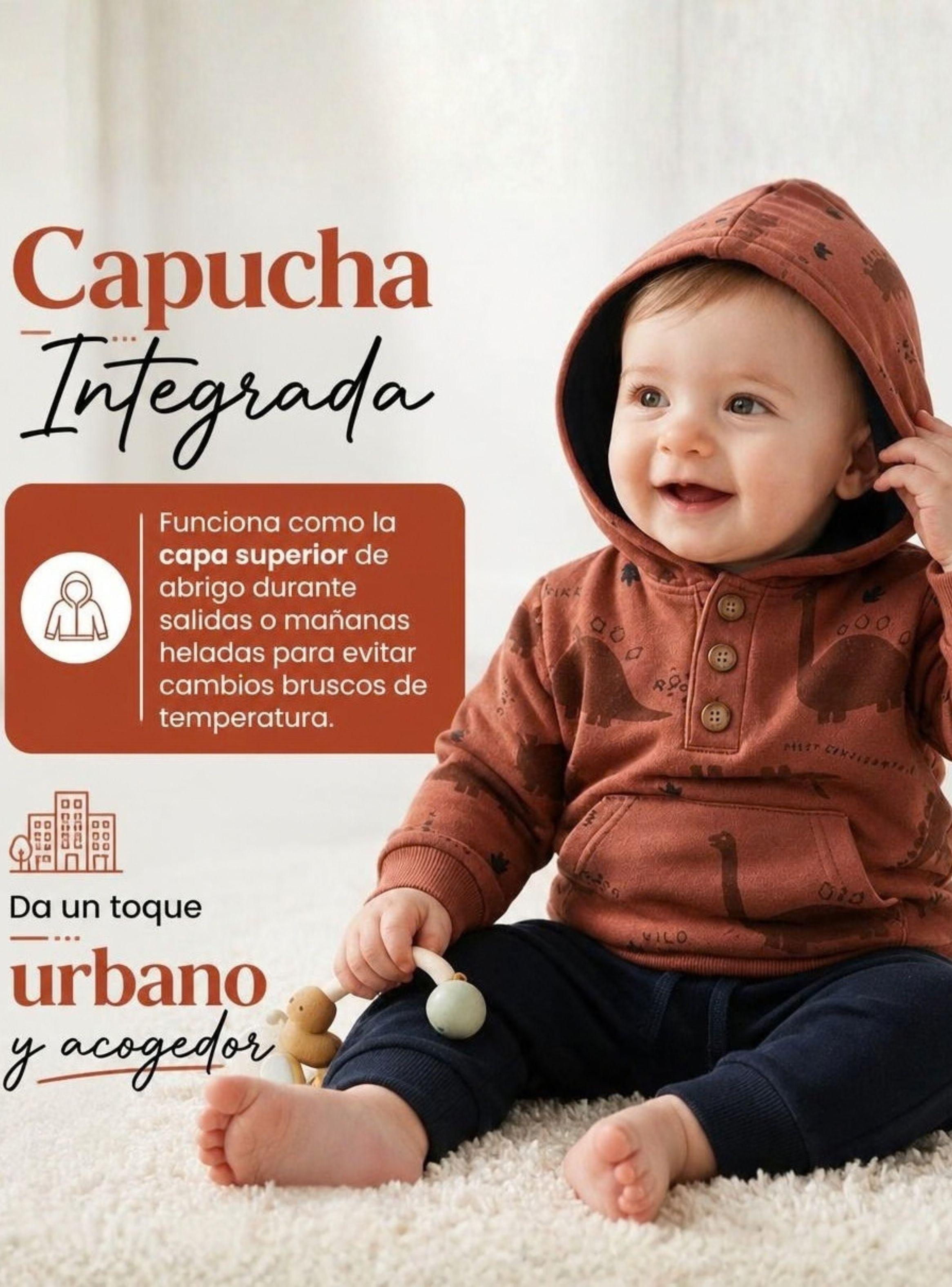 Conjunto 2 Piezas Polerón y Pantalón 100% Algodón Bebé Niño Brown Dinosaur-5