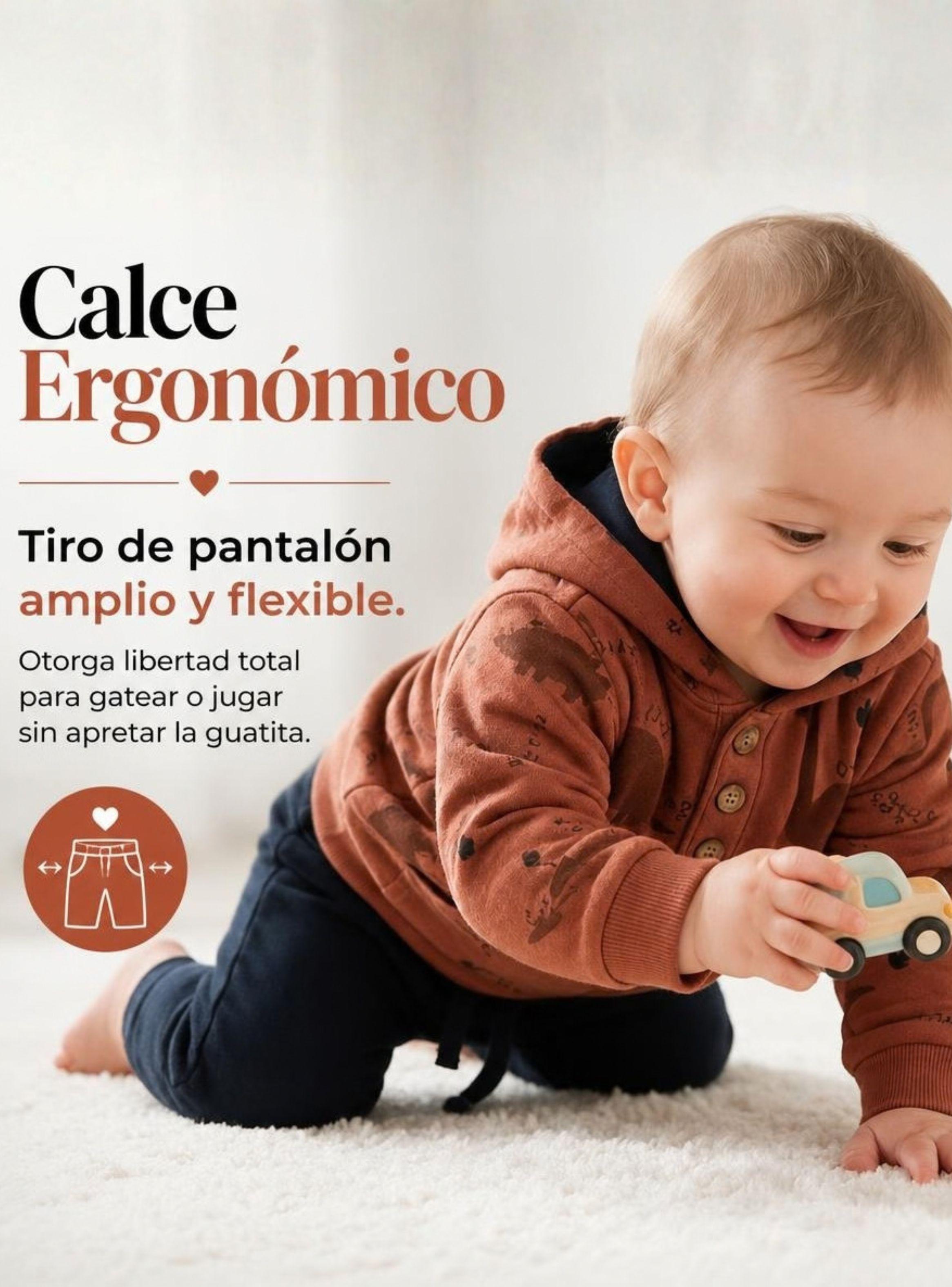 Conjunto 2 Piezas Polerón y Pantalón 100% Algodón Bebé Niño Brown Dinosaur-6