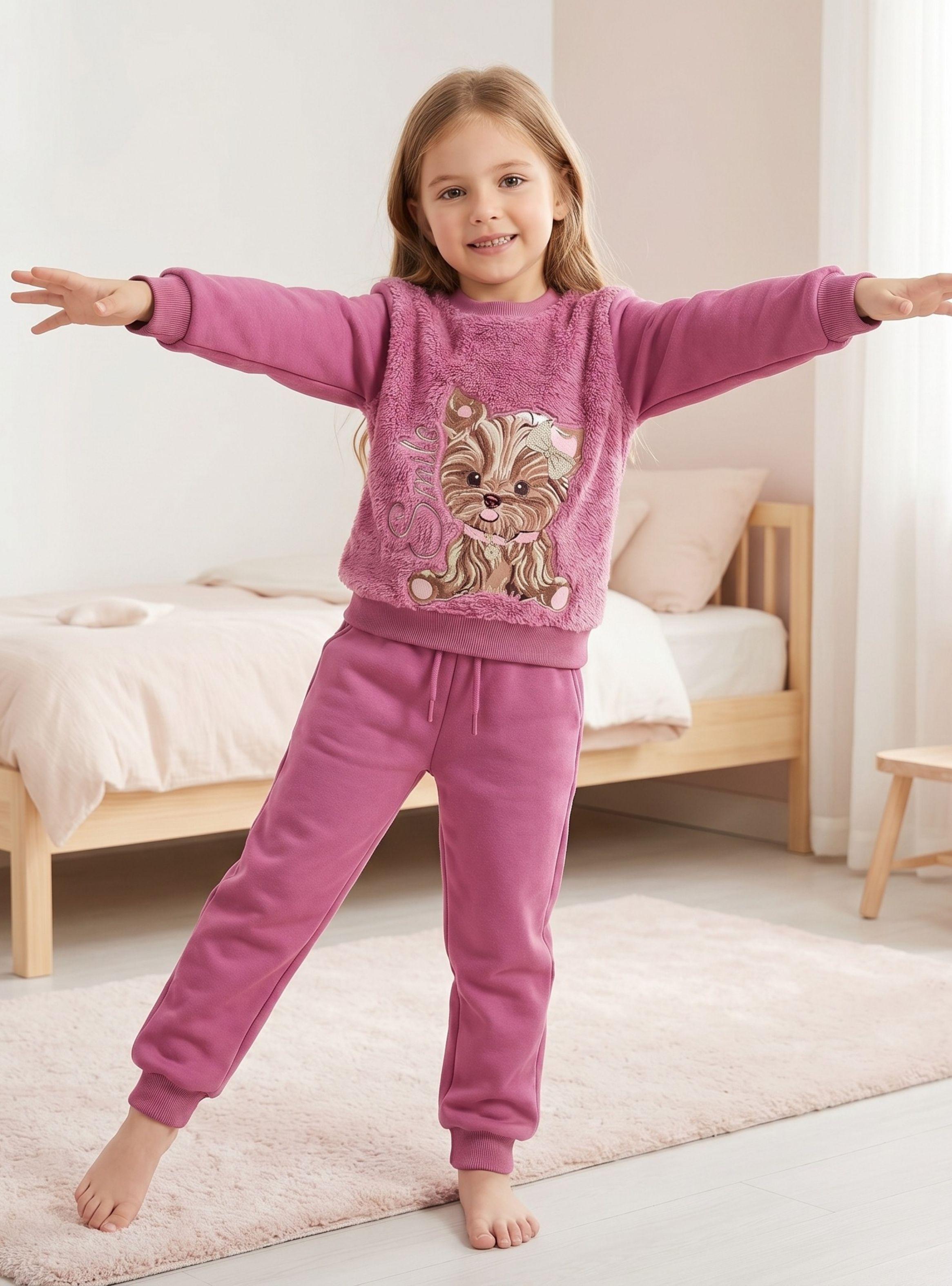 Conjunto Buzo Polera 2 Piezas Niña 100% Algodón Fluffy Rose Tedmimak -0