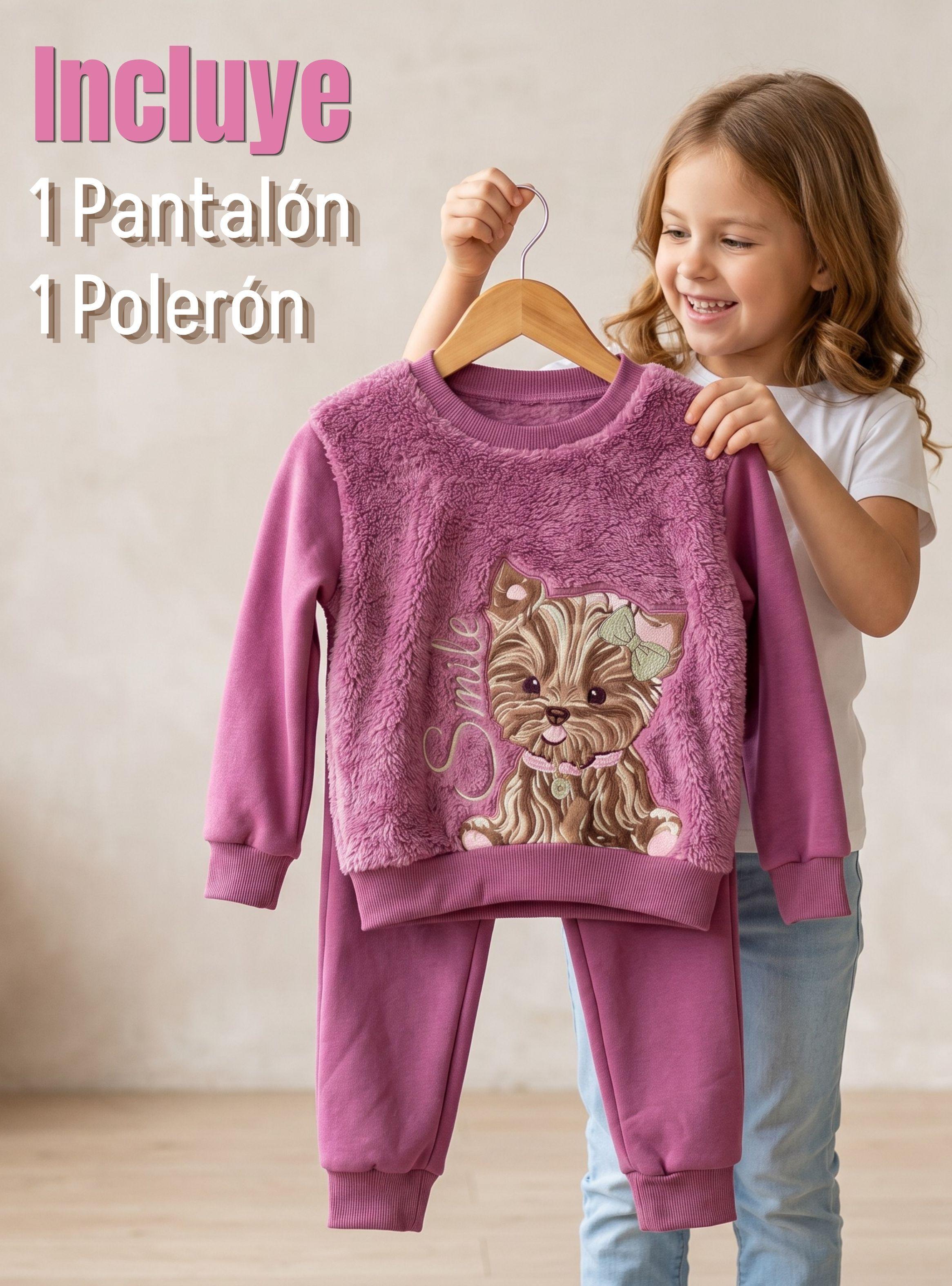Conjunto Buzo Polera 2 Piezas Niña 100% Algodón Fluffy Rose Tedmimak -2