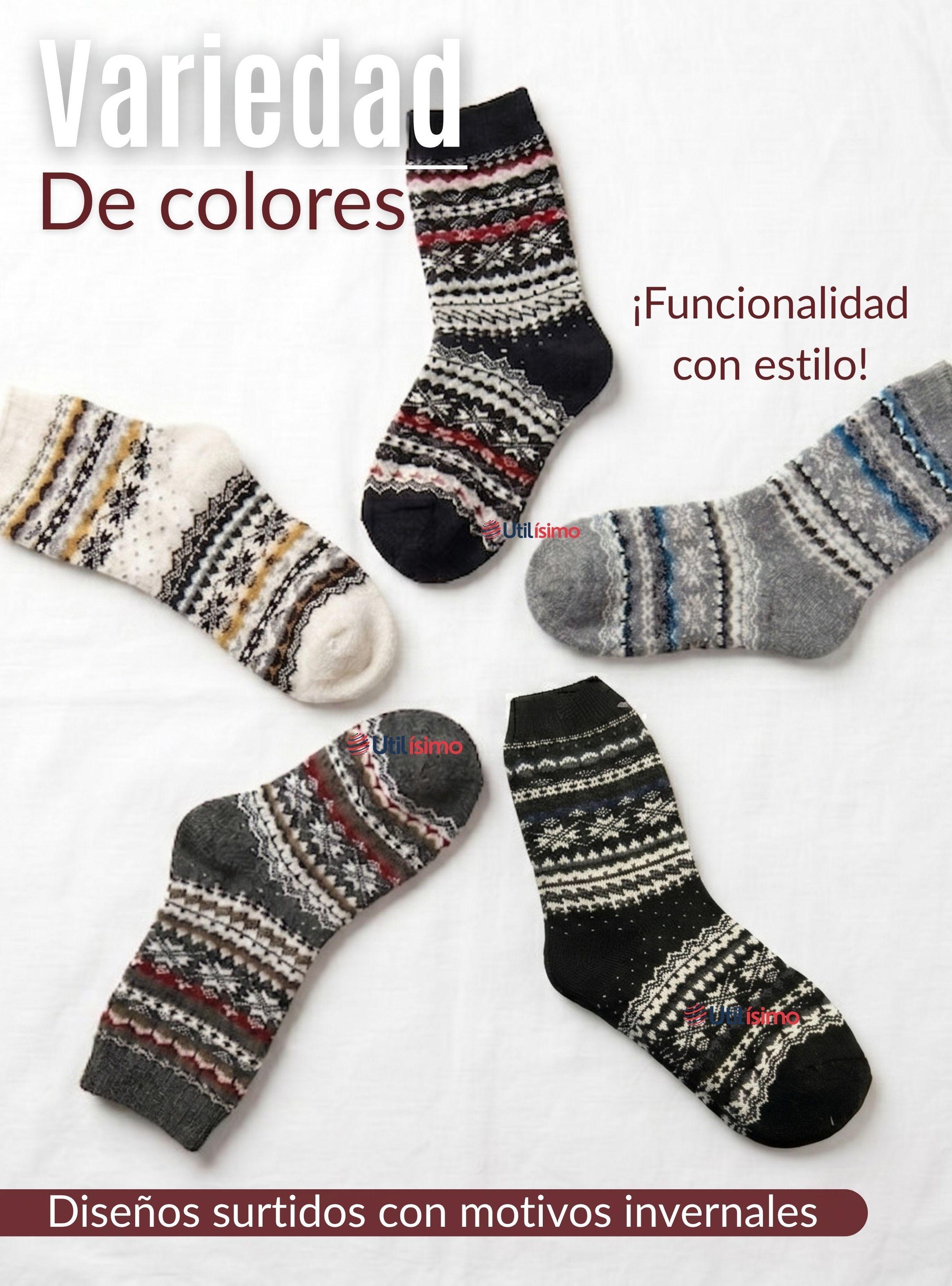 Pack 4 Calcetines Toalla Grueso Mujer Color Surtidos Frío Invierno-7