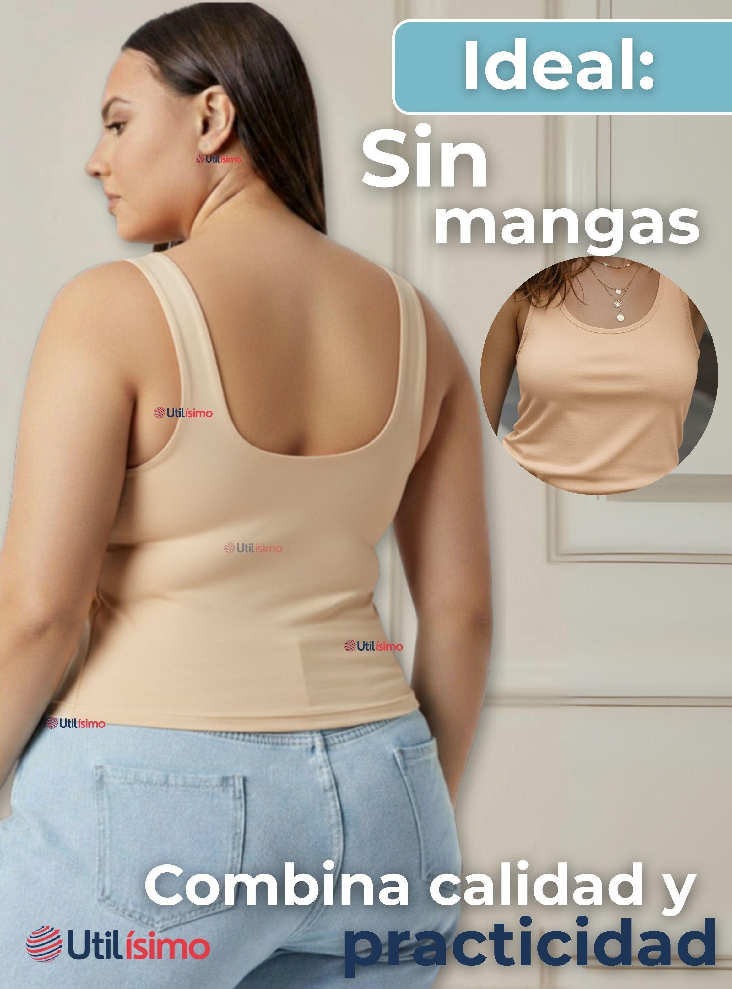 Pack 6 Poleras Camisetas Sin Mangas Fibra Bambú Básicas Elástica Mujer Colores Surtidos-4