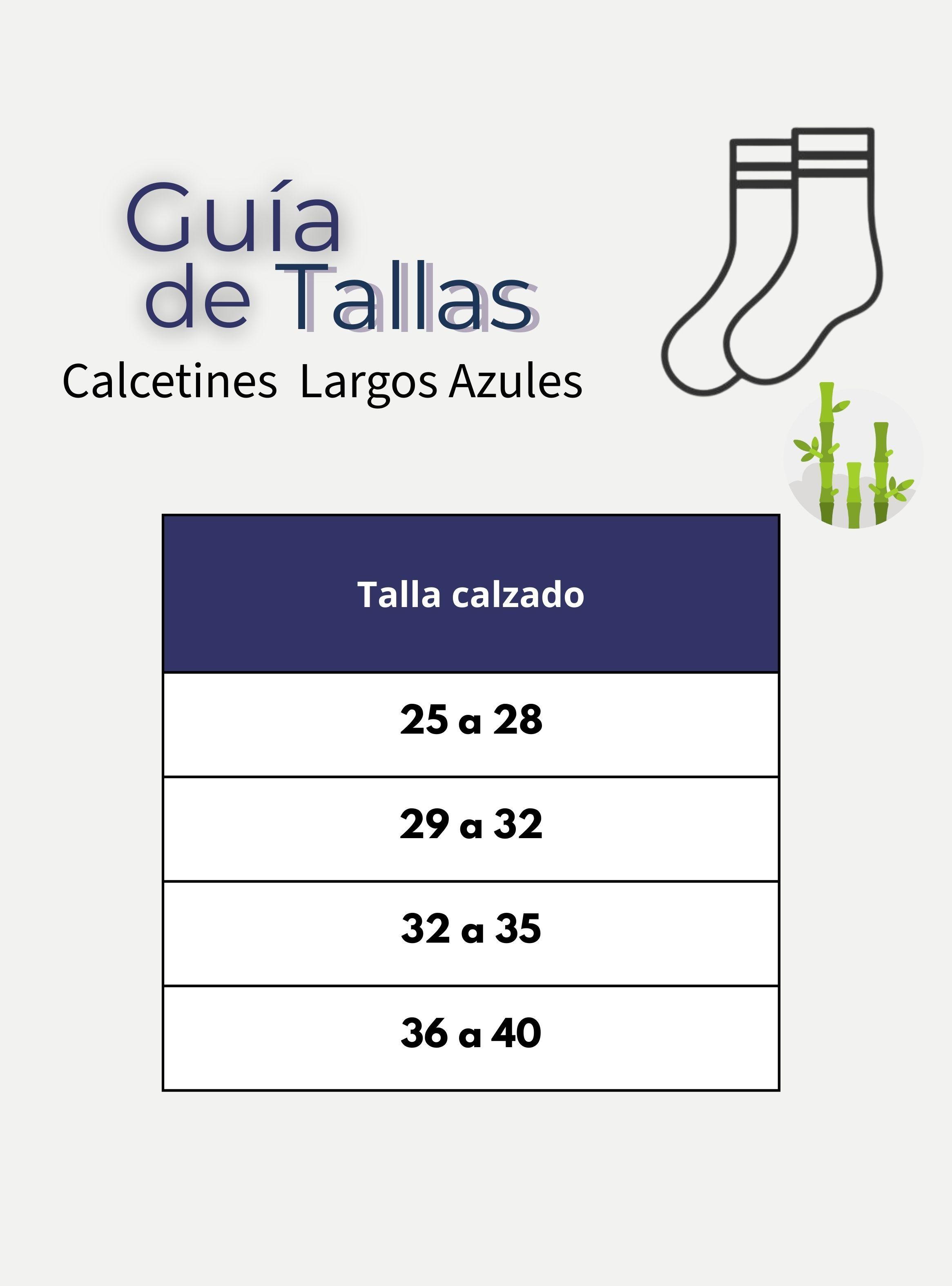 Calcetín Escolar Largo Bambú Azul para Niñas-3