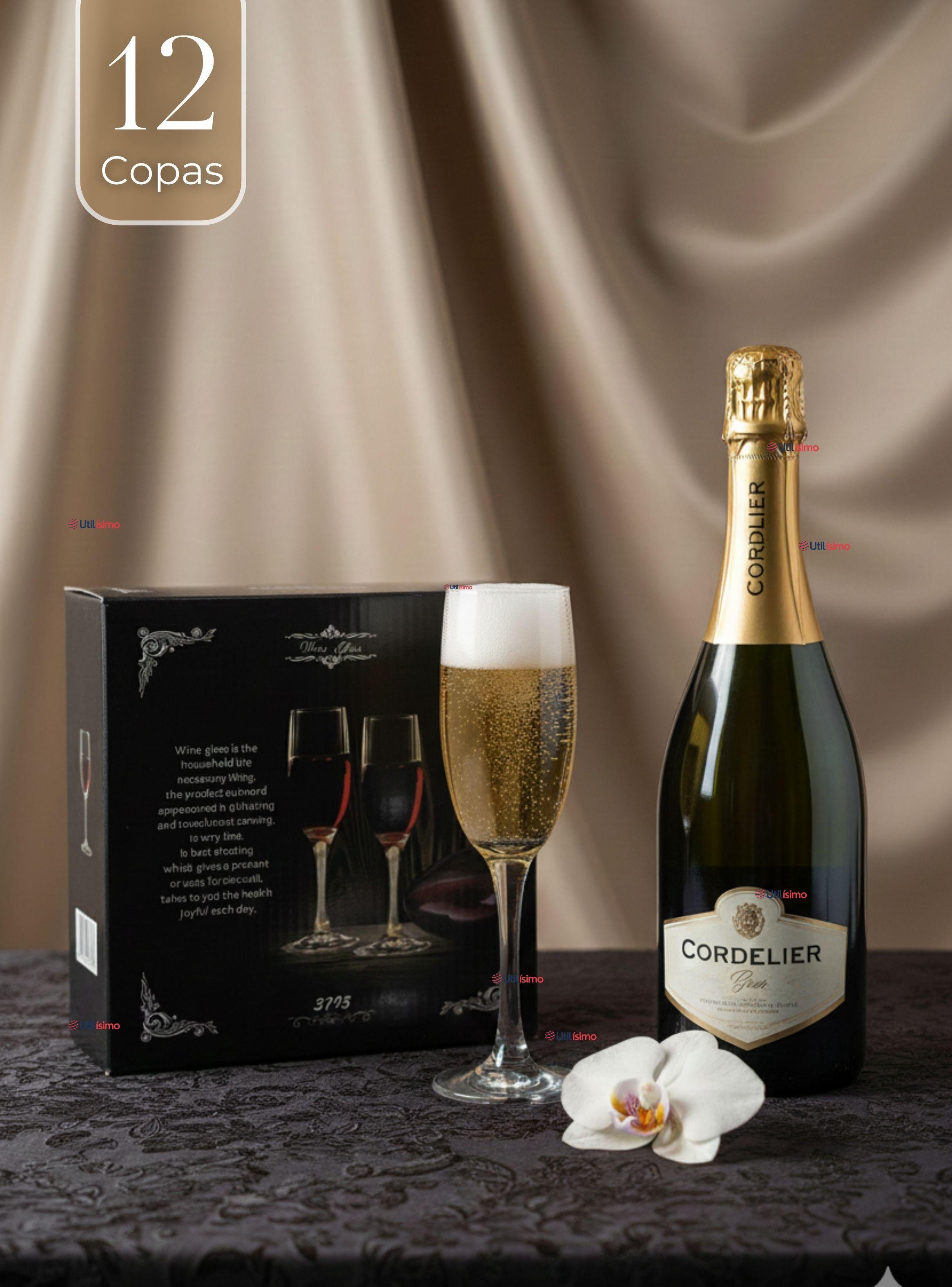 Set de 12 Copas de Champaña Espumante de Vidrio 180 ml-0
