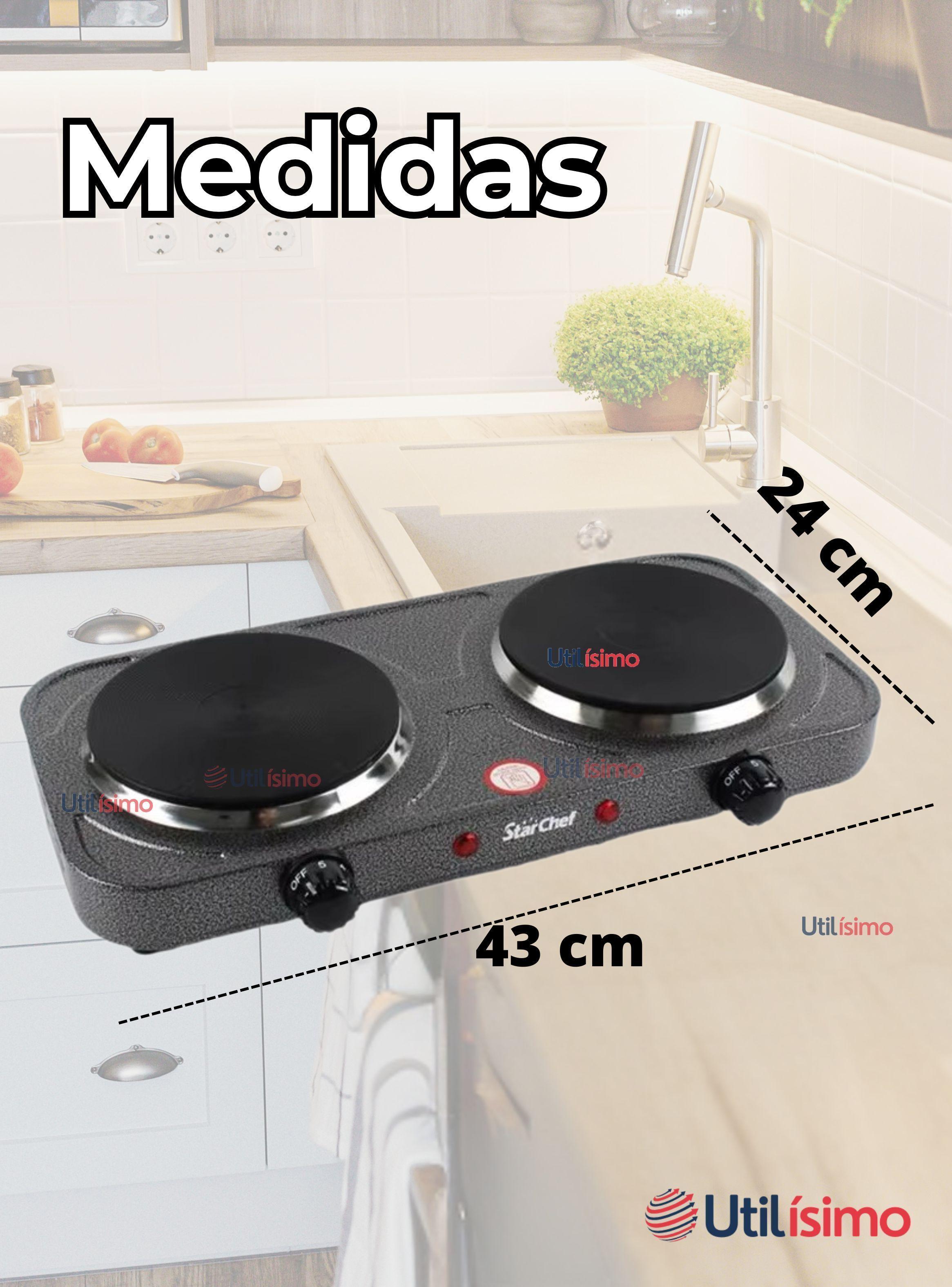Cocina Eléctrica 2 Platos Cocinilla Portátil 2000W de Potencia -2
