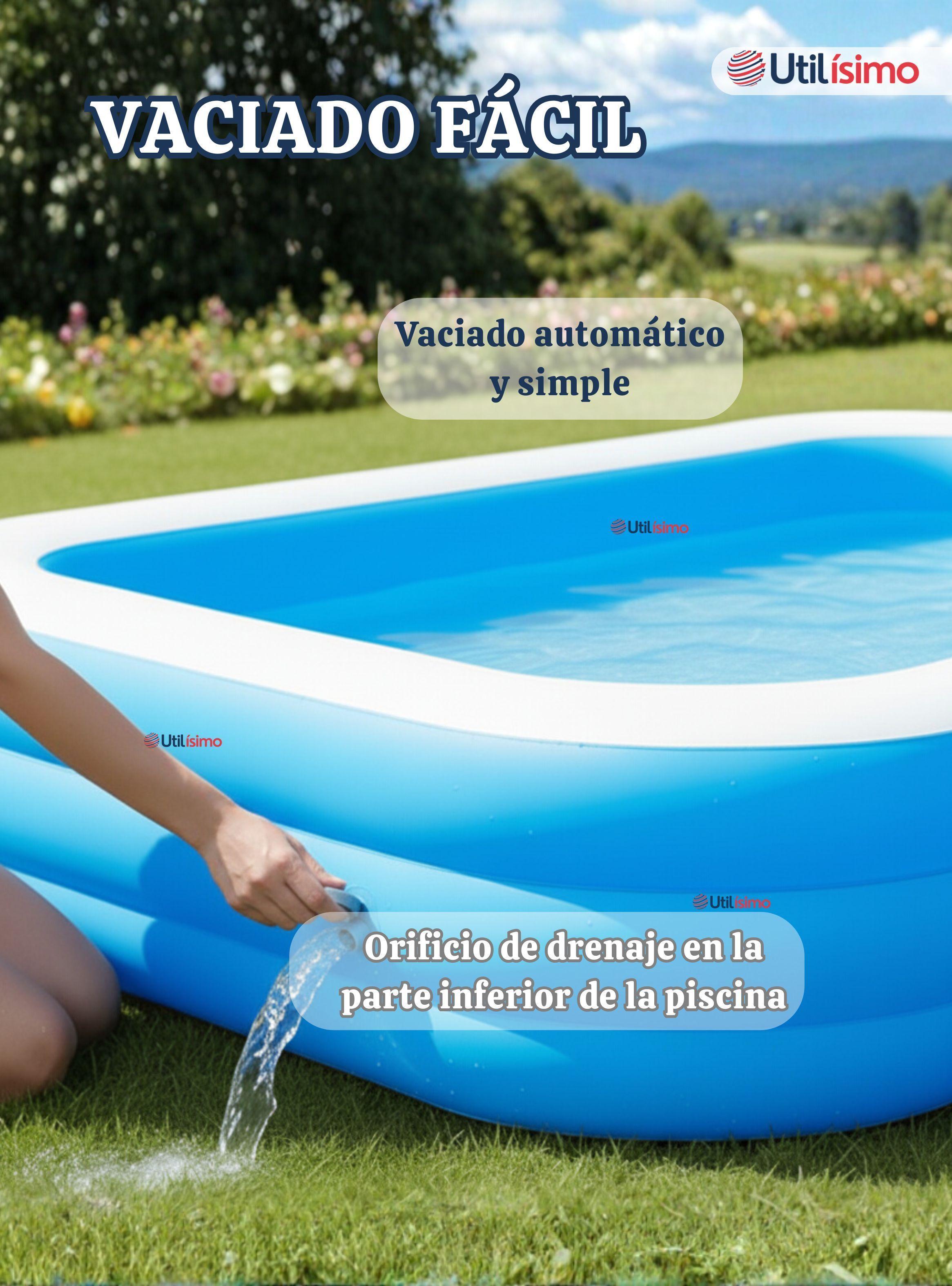 Piscina Inflable Rectangular de 260x170x60 CM  Color Azul-7