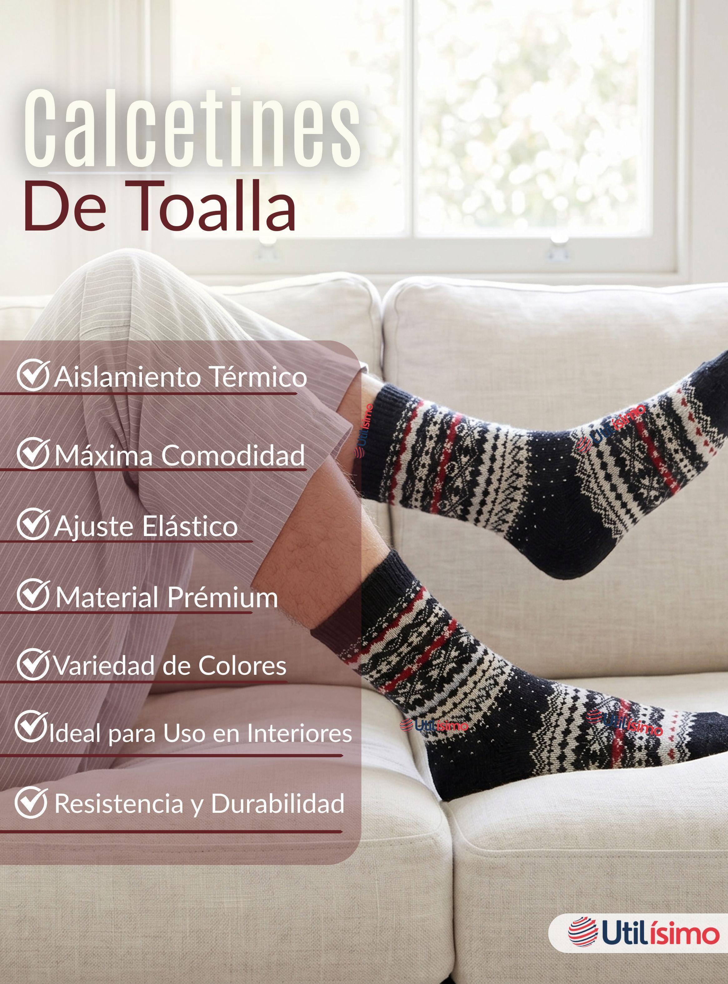 Pack 6 Calcetines Toalla Grueso Hombre Color Surtidos Frío Invierno-3