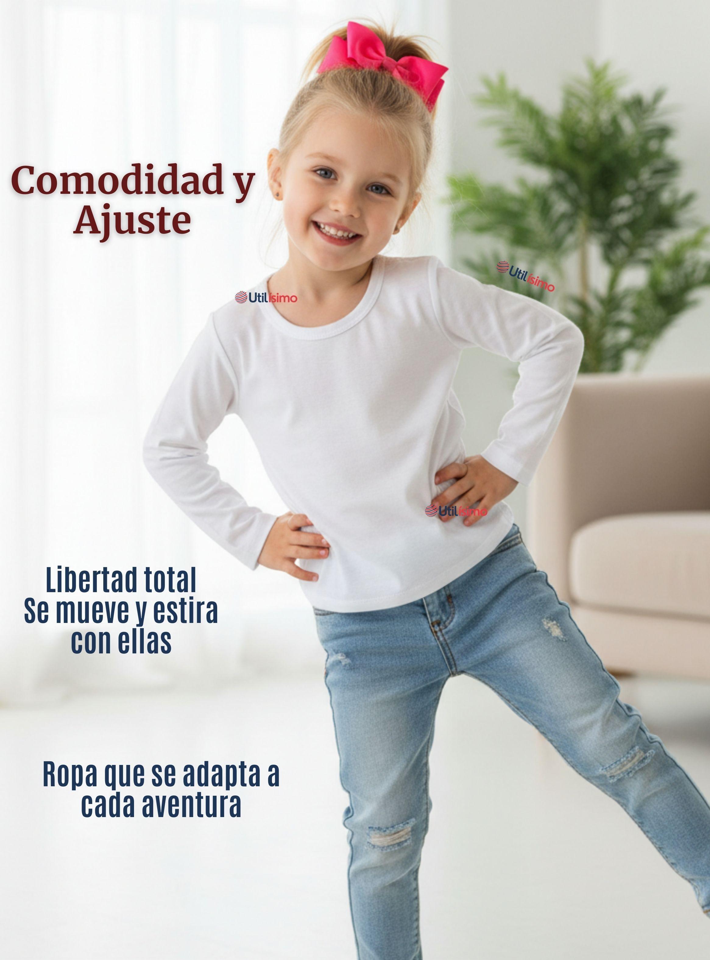 Pack 6 Camisetas Algodón Manga Larga Polera Primera Capa Blanco Niñas-6