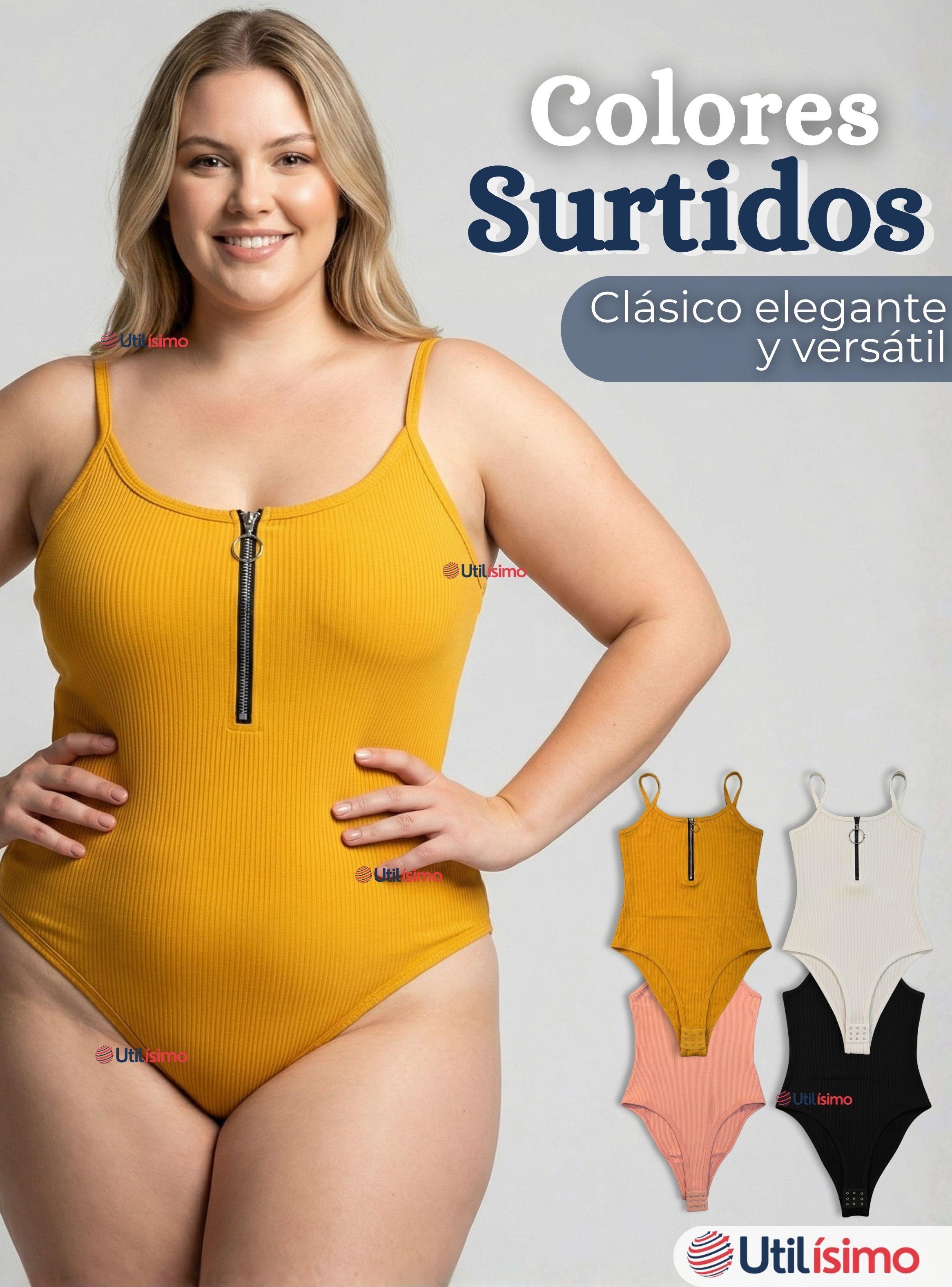 Pack 6 Body Con Cierre Delantero Sin Mangas Ligero y Sutil Color Surtido Mujer-1