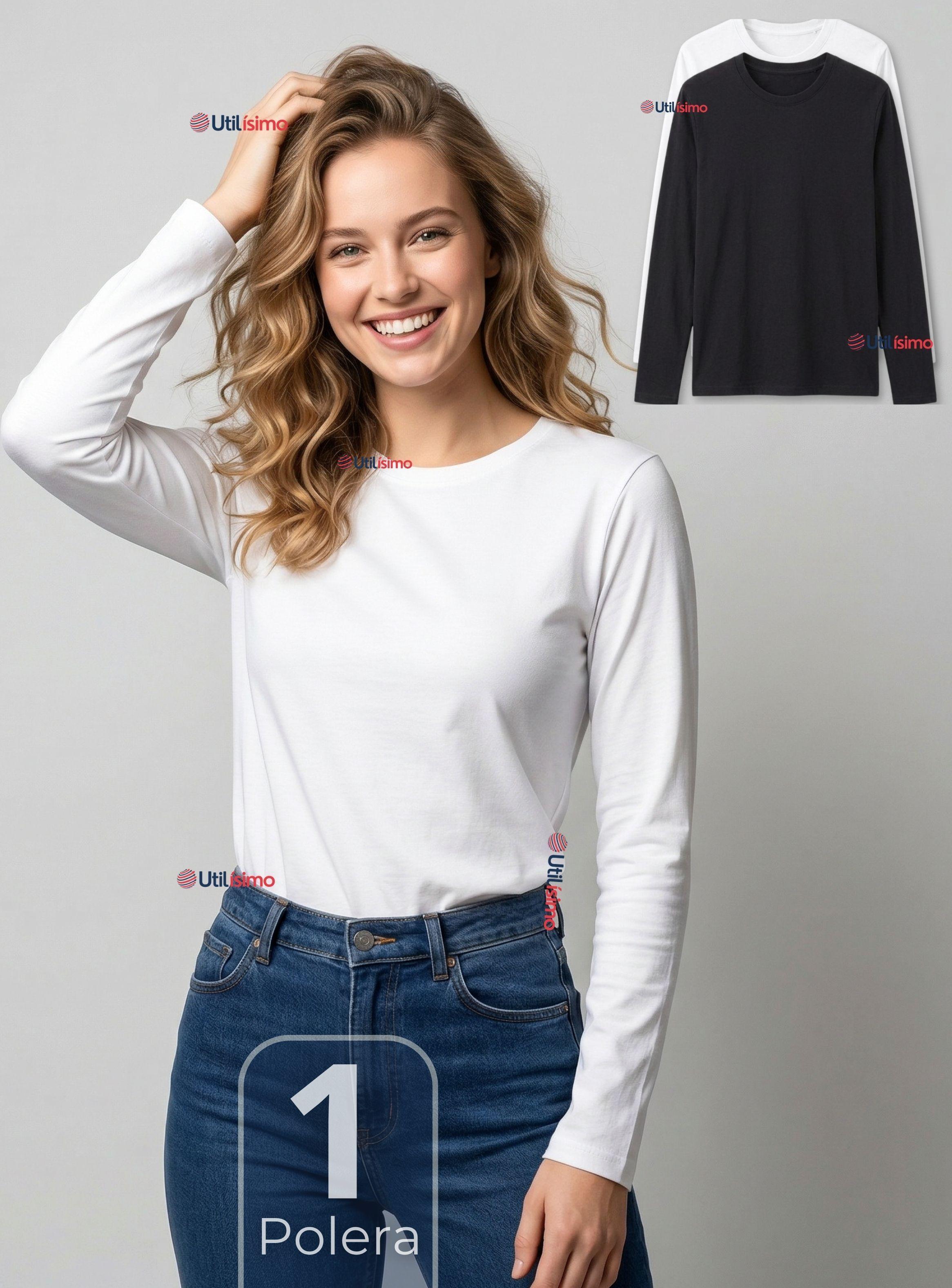 Camiseta Polera Polar Primera Capa Manga Larga Colores Surtidos Mujer-0