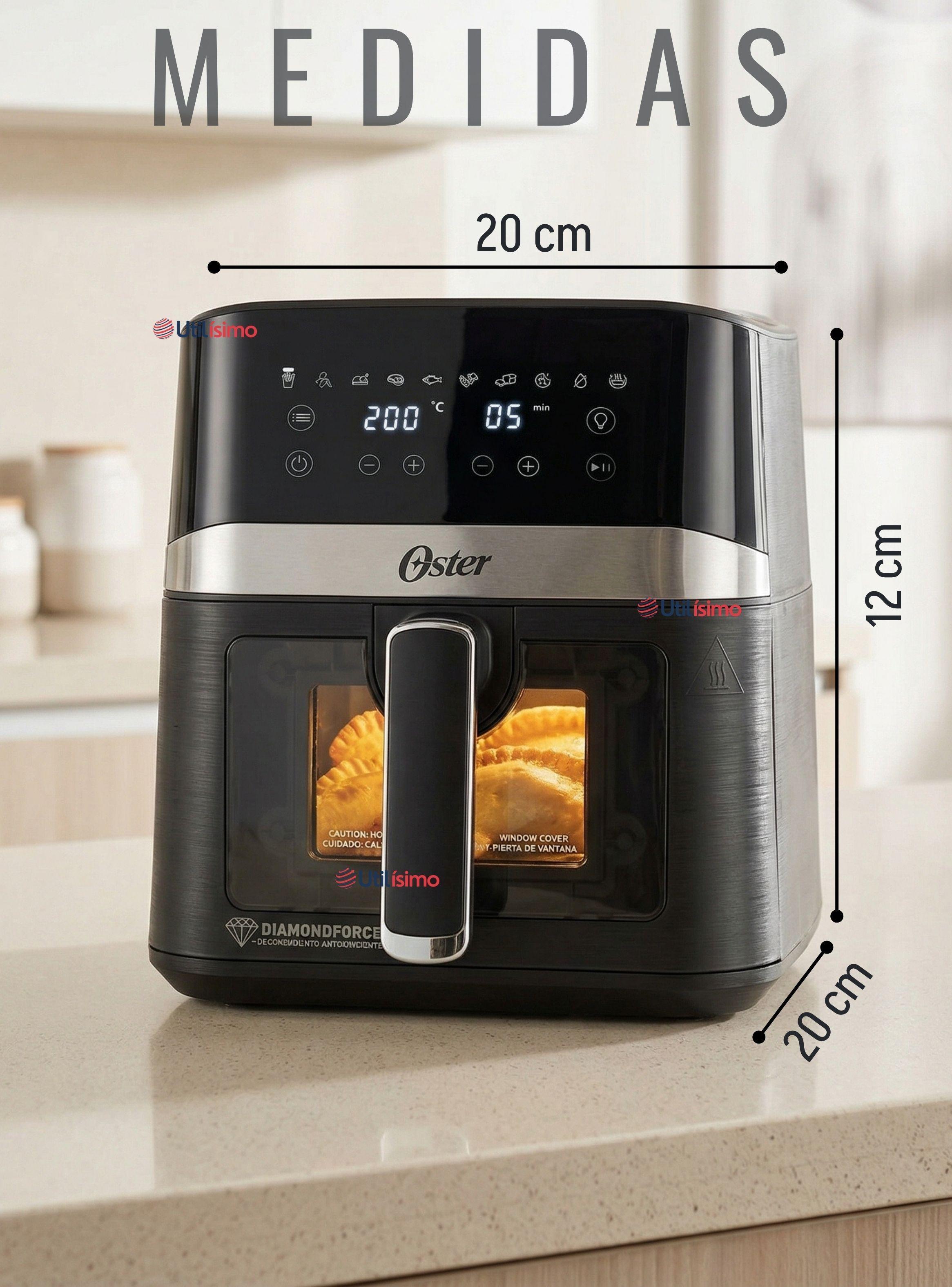 Freidora de aire digital Oster® con recubrimiento DiamondForce, 4L de capacidad,CKSTAF40WDDF 1300W-4