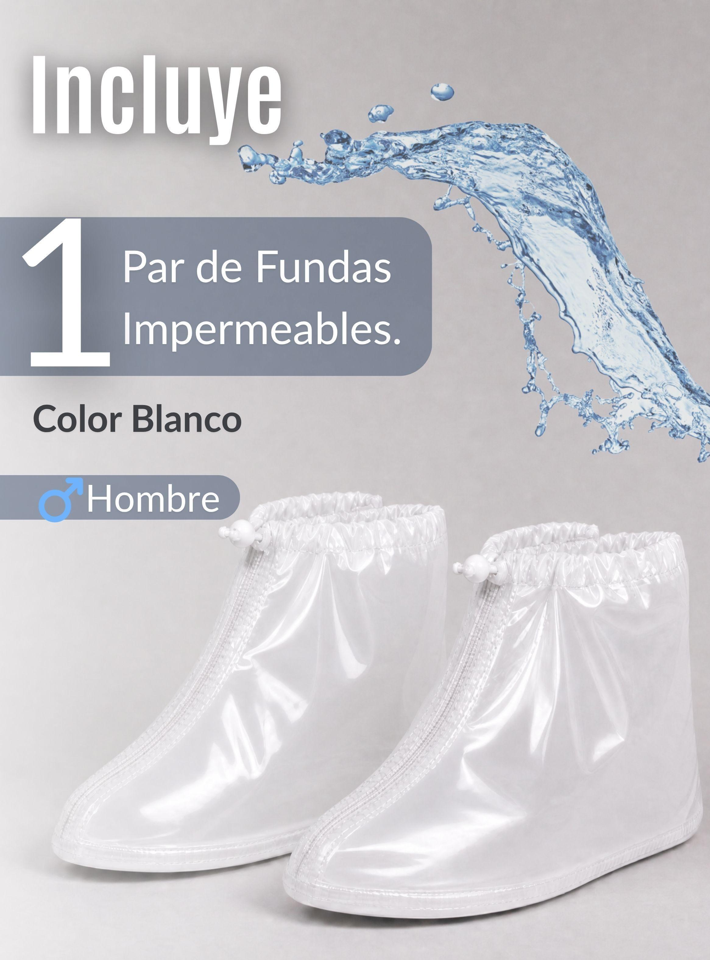 Fundas Cubre Calzado Impermeables Aislante de Lluvia 1 Par Blanco Hombre-2