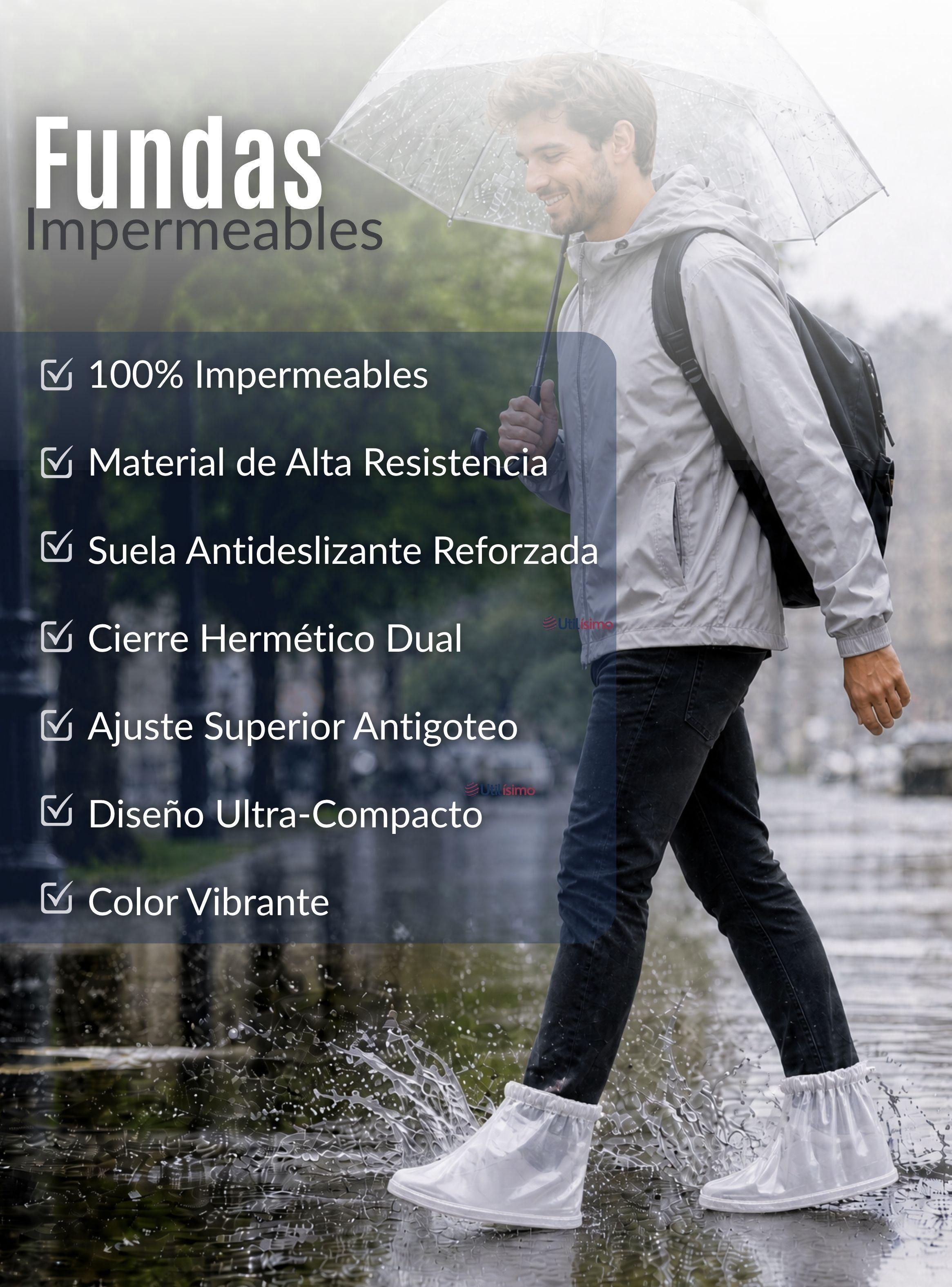 Fundas Cubre Calzado Impermeables Aislante de Lluvia 1 Par Blanco Hombre-4