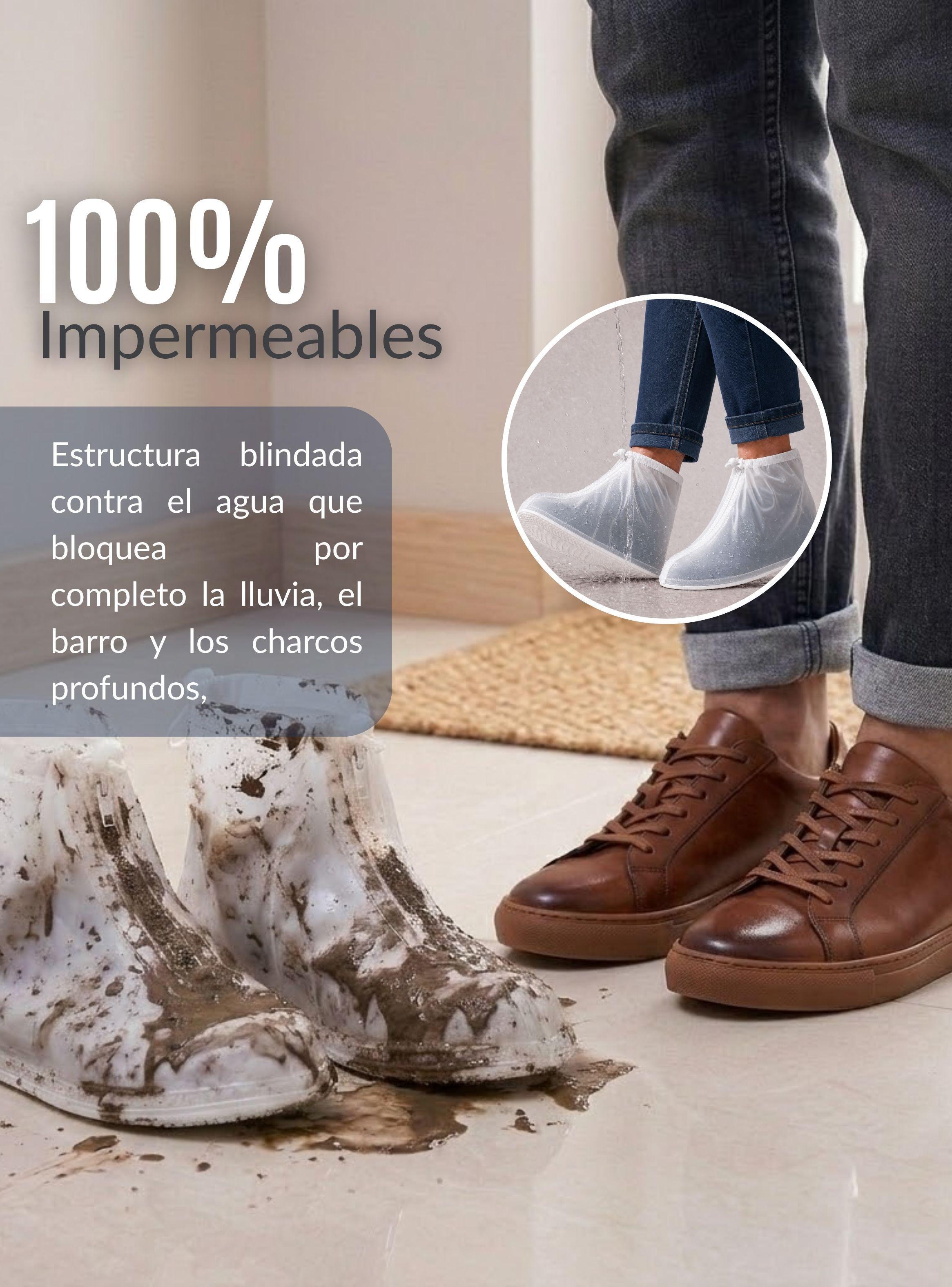 Fundas Cubre Calzado Impermeables Aislante de Lluvia 1 Par Blanco Hombre-5
