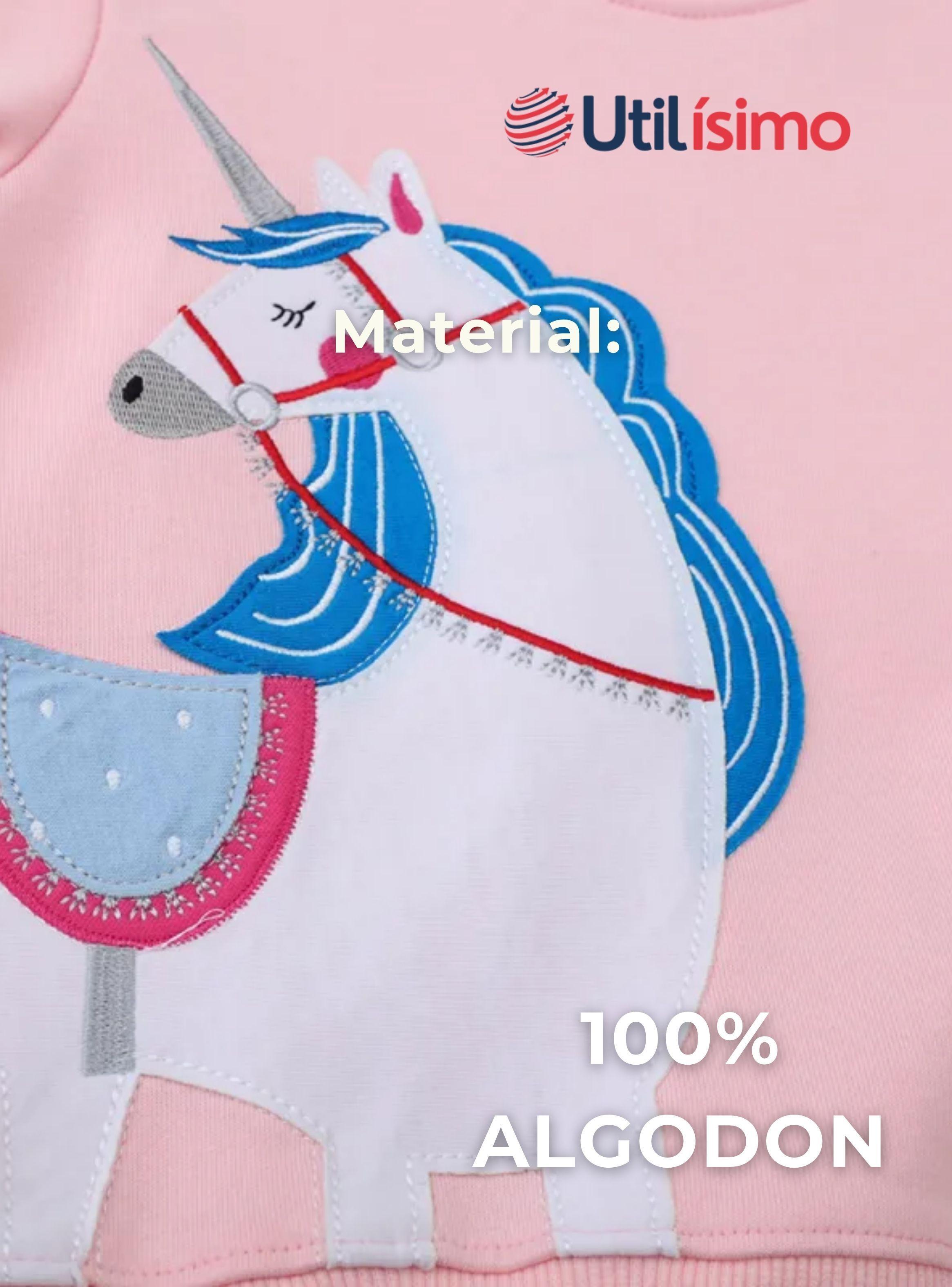 Polerón Algodón Cuello Redondo Niña Rosado Unicornio-4