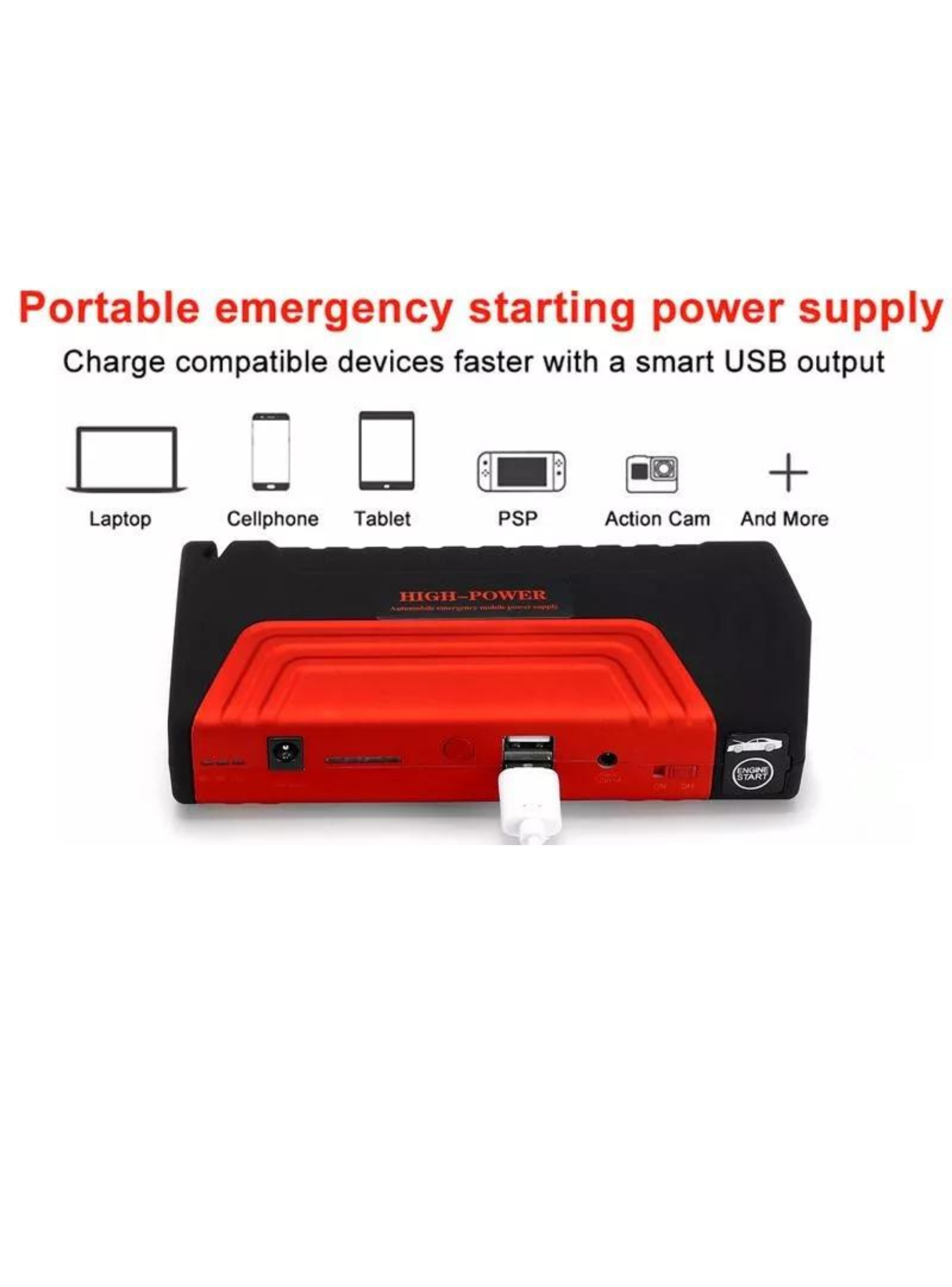 Partidor Bateria Auto Moto Recargable Usb Multifuncional 12v-1